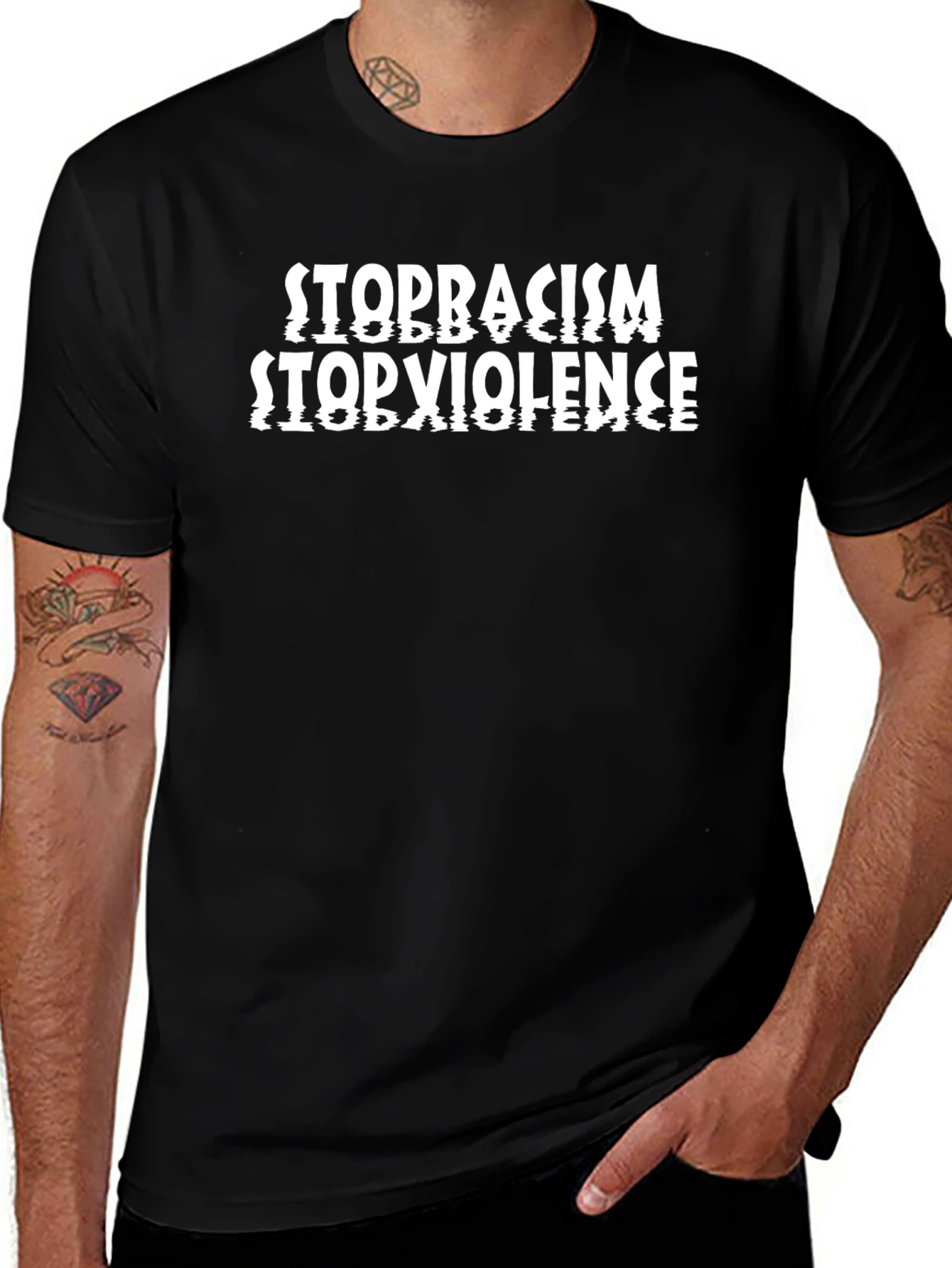 Stop Racism Stop Violence Graphic Tee