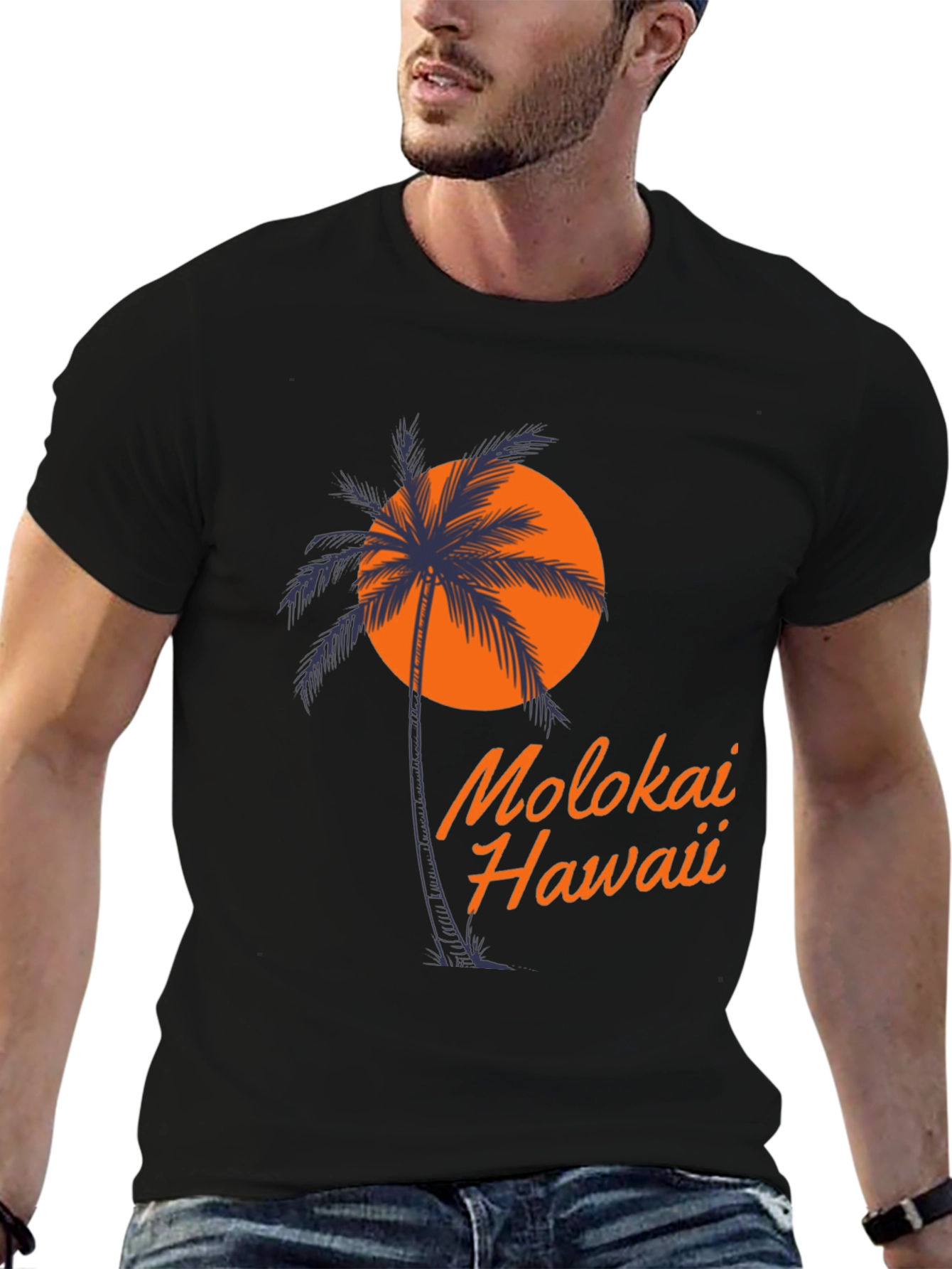 Molokai Hawaii Palm Tree T-Shirt - Island Vibes
