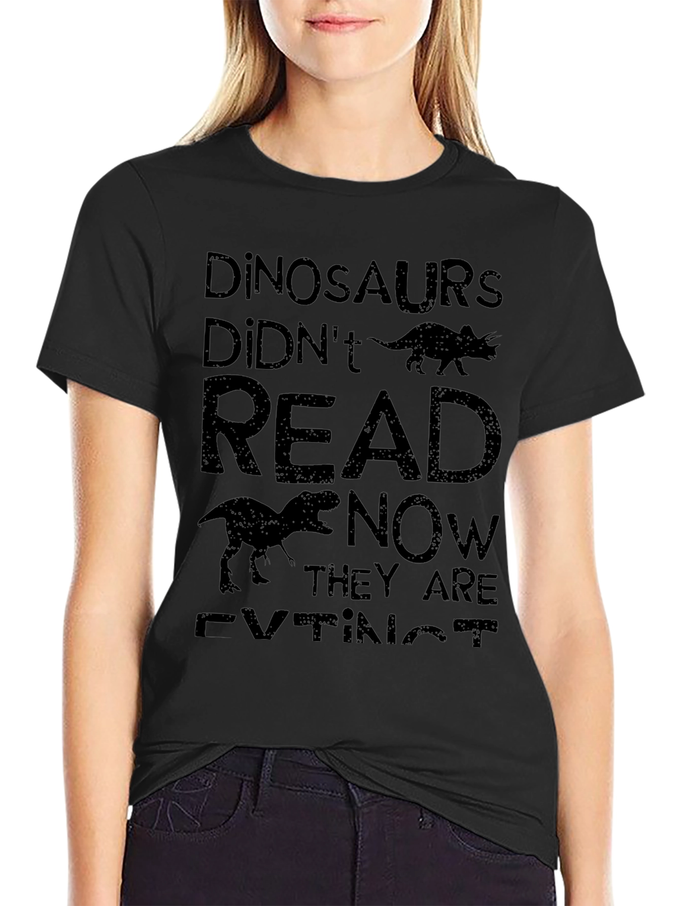 Dinosaurs Didnt Read Funny T-Shirt