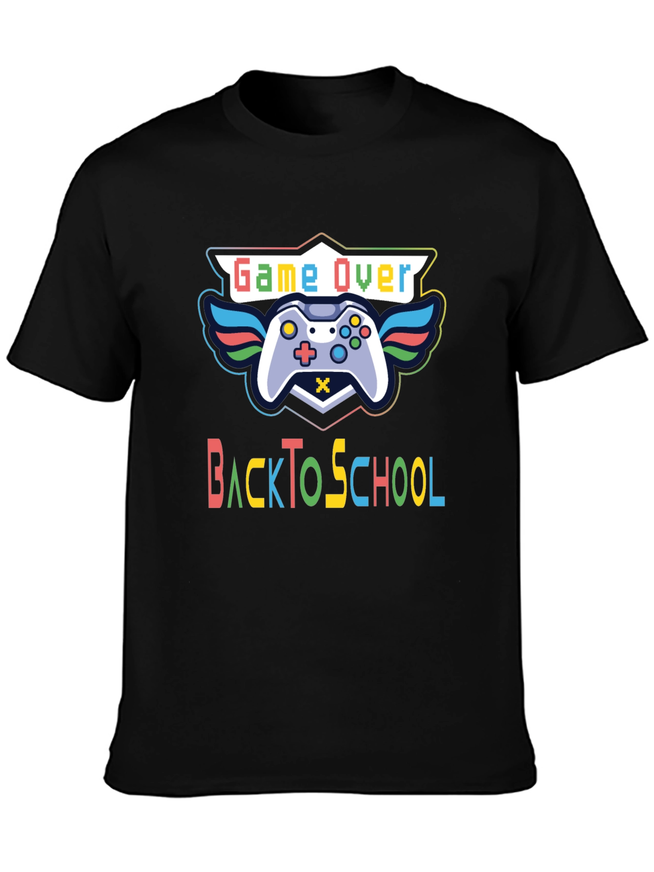 Game Over Back To School Black T-Shirt