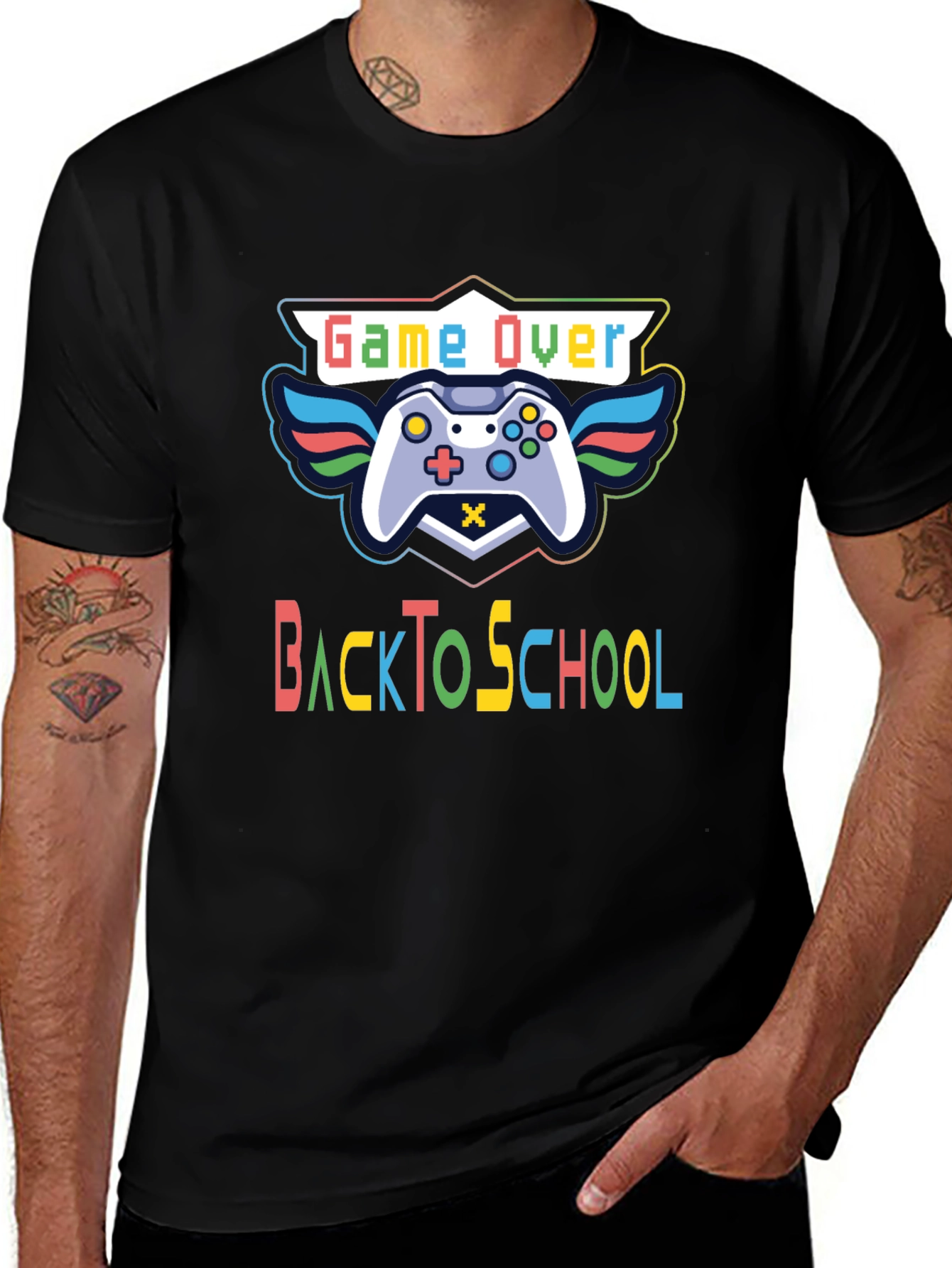 Game Over Back To School Black T-Shirt