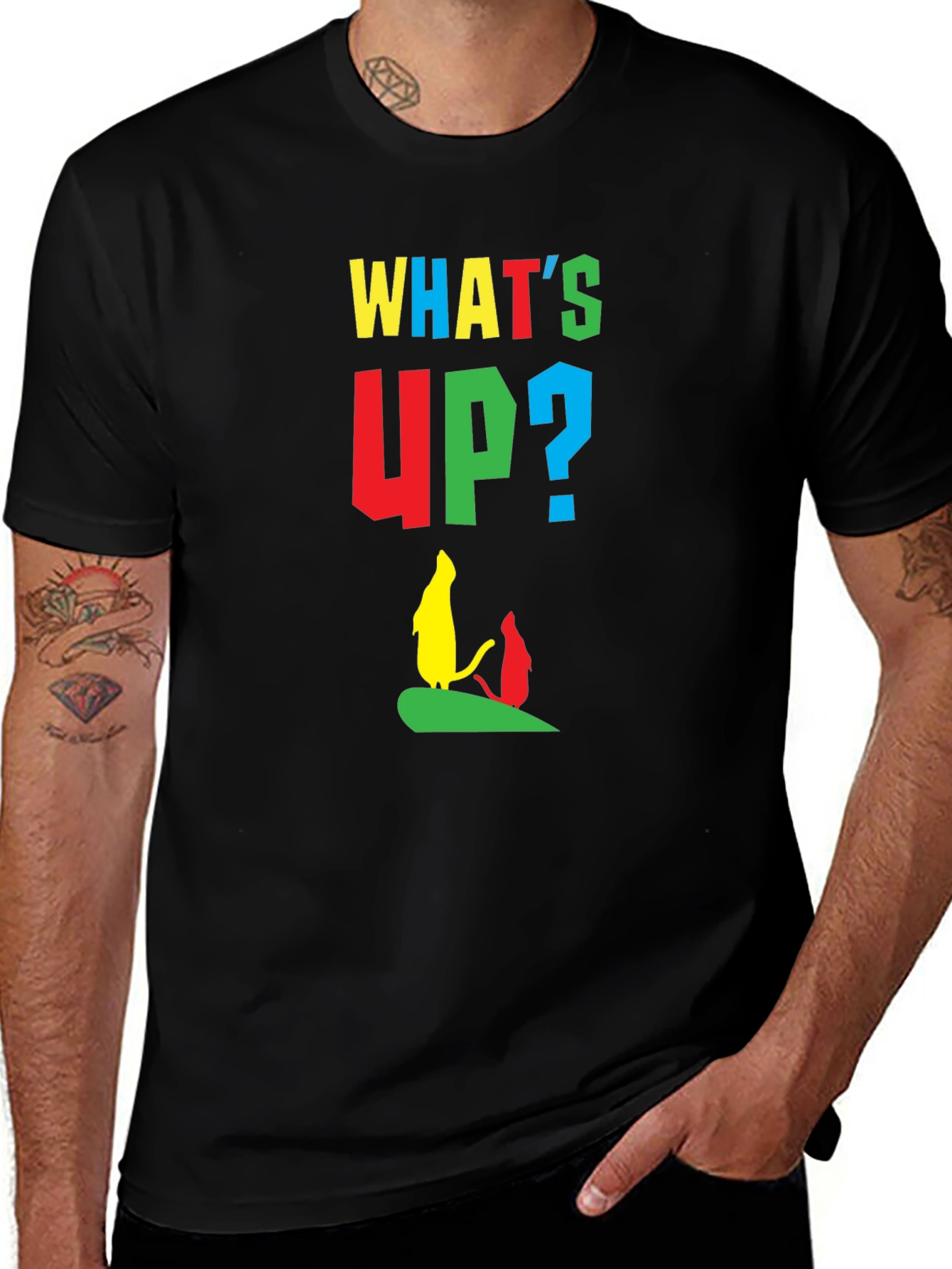 Whimsical Cartoon Graphic Tee - Whats Up?