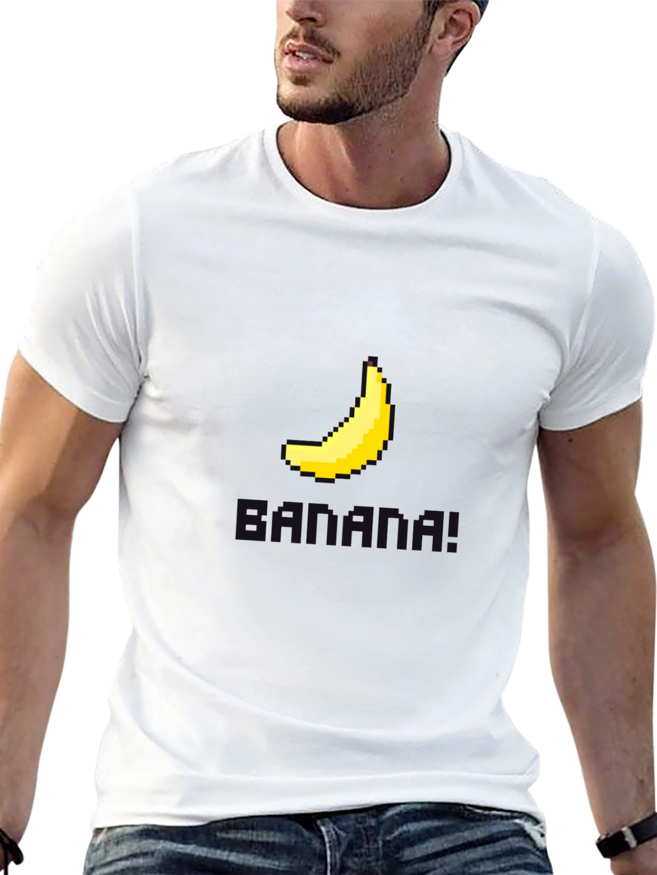 Pixel Banana Black T-Shirt - Gamer Style