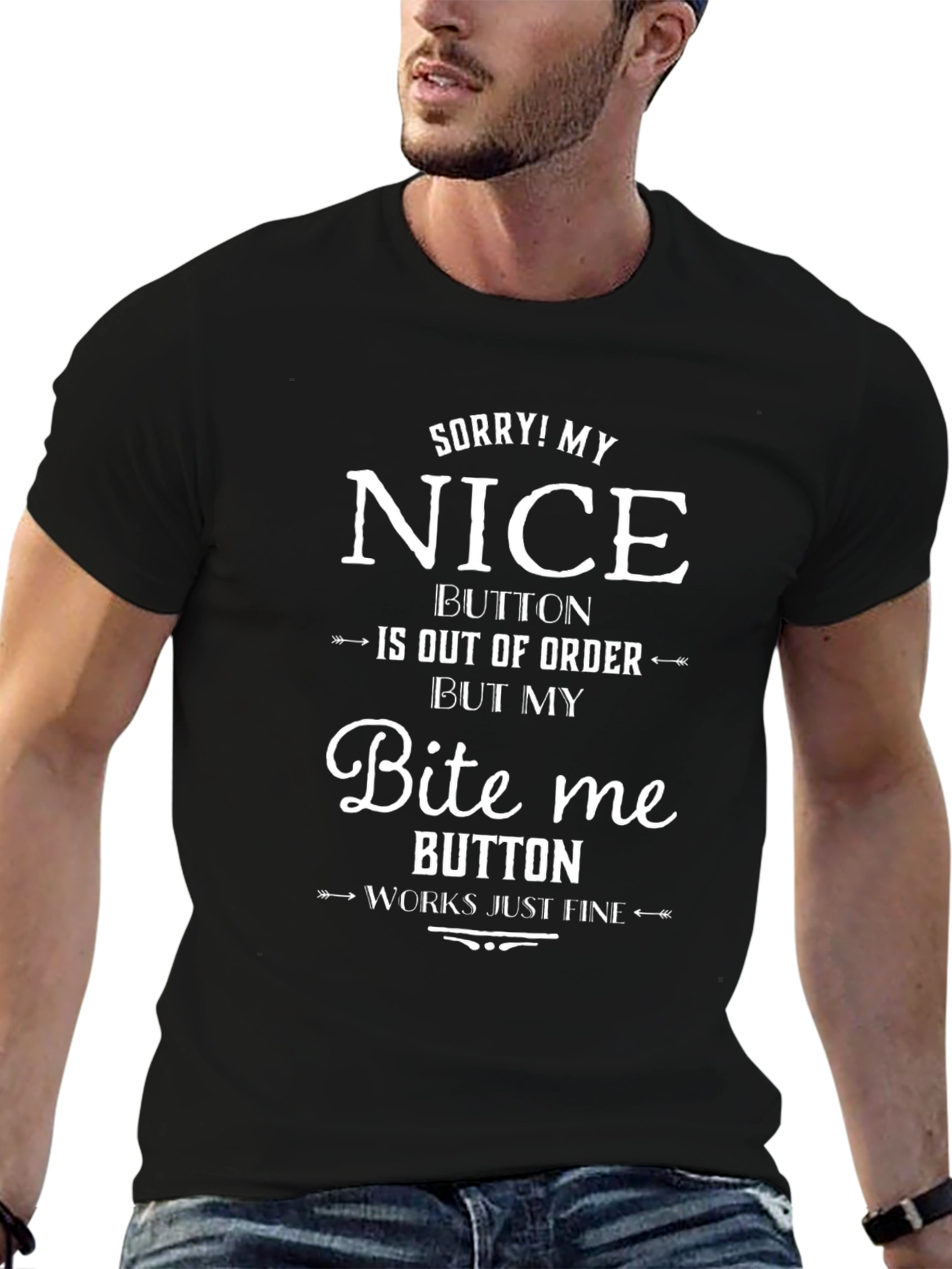 Funny Bite Me Slogan Graphic Tee
