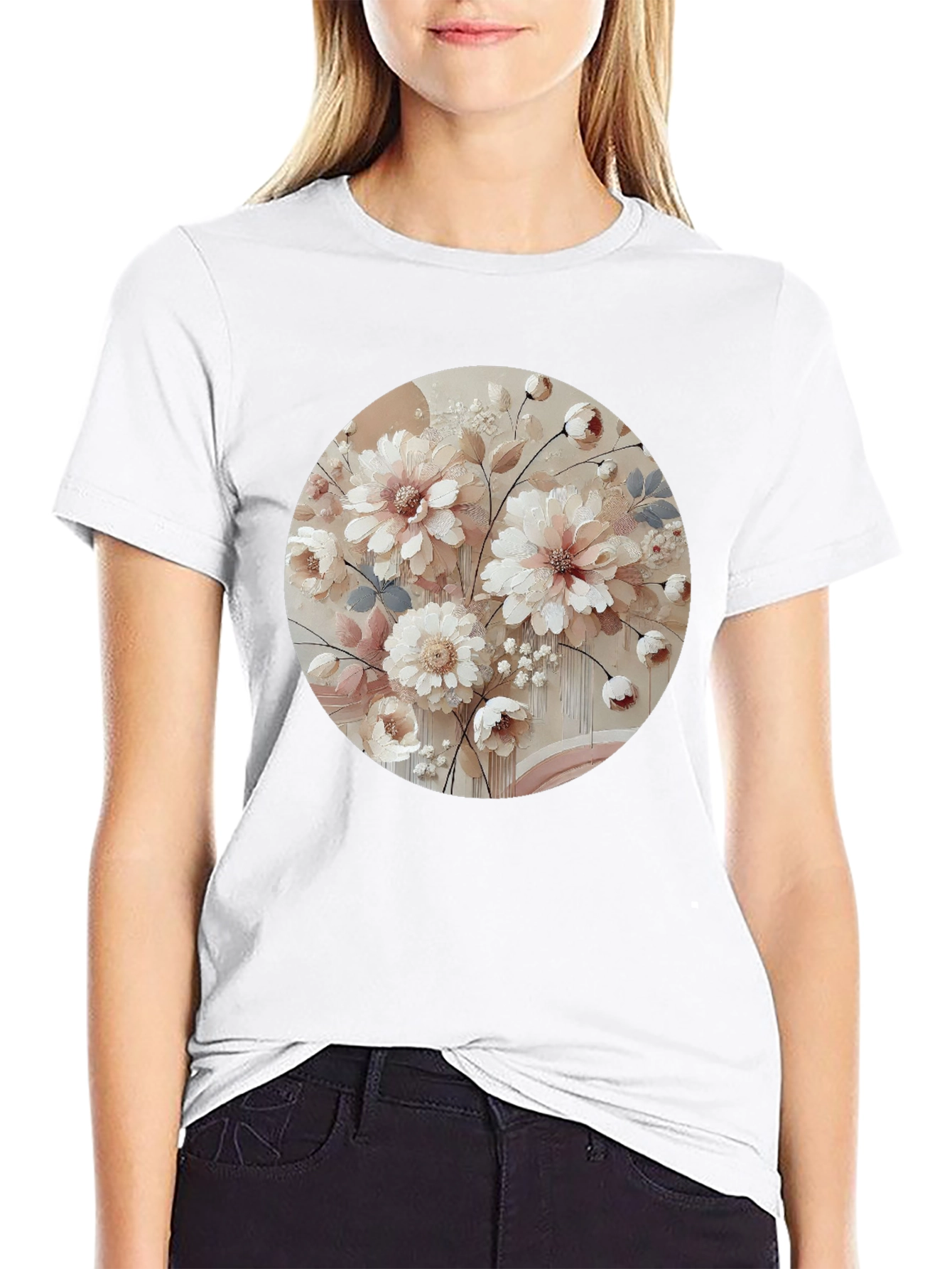Floral Print Crew Neck T-Shirt