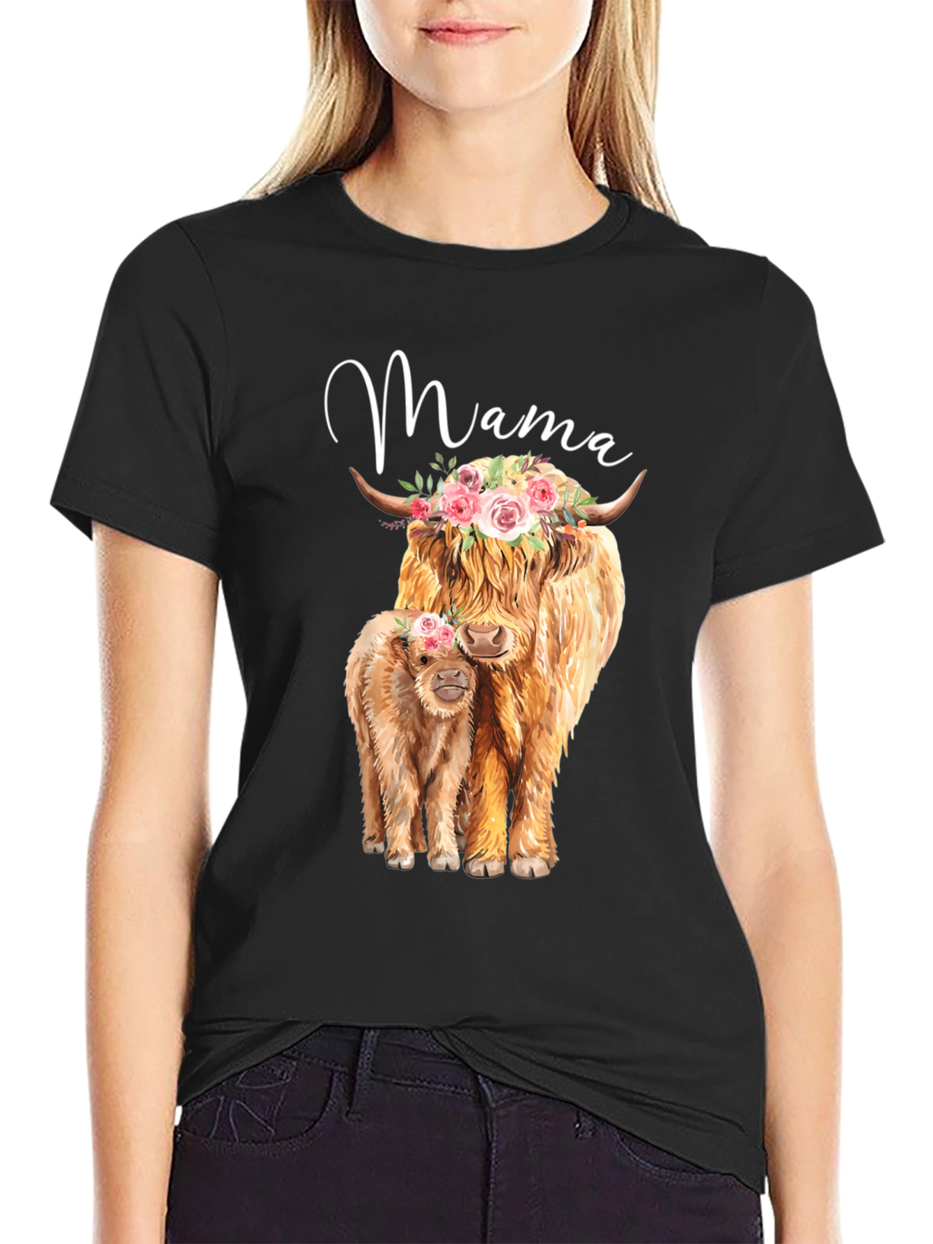 Mama Cow Floral Tee