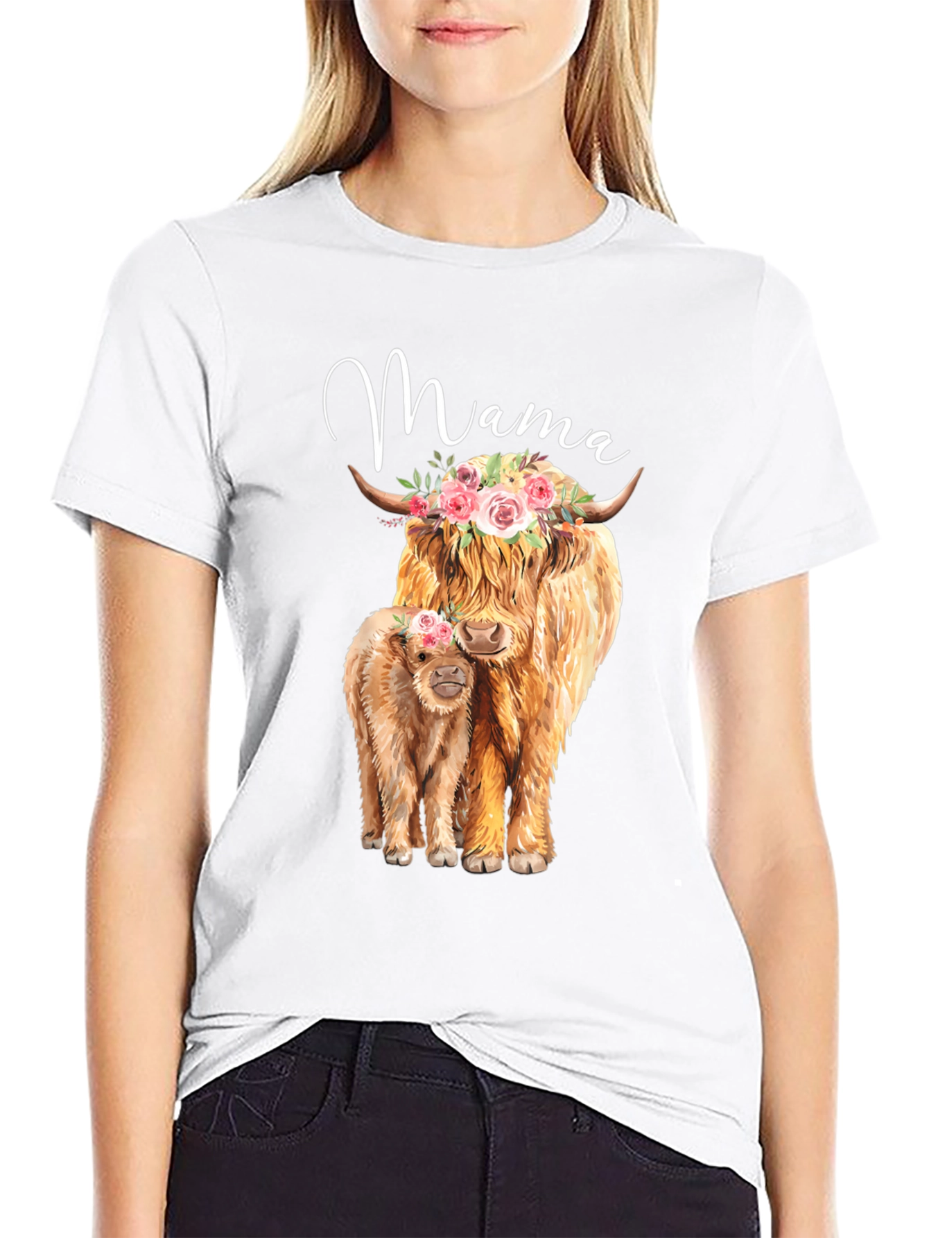 Mama Cow Floral Tee