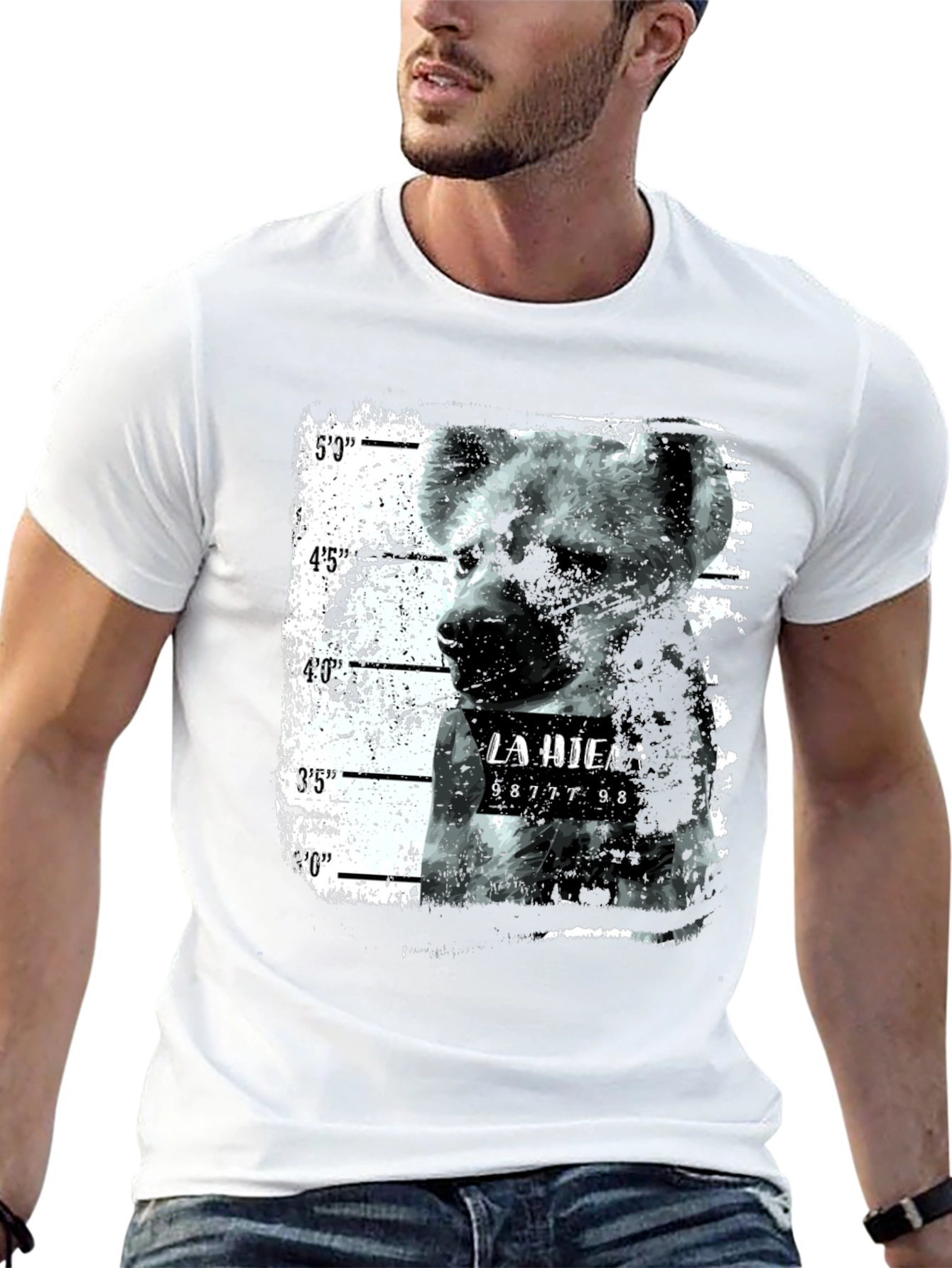 Hyena Mugshot Graphic Tee - Black Unisex T-Shirt