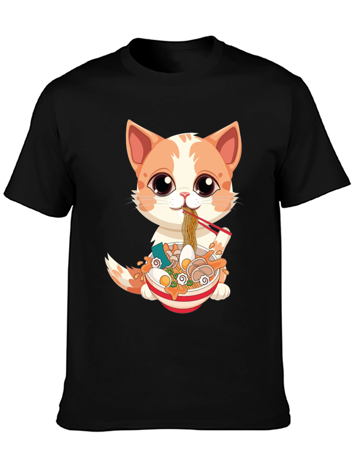 Cat Ramen T-Shirt - Cute Anime Style