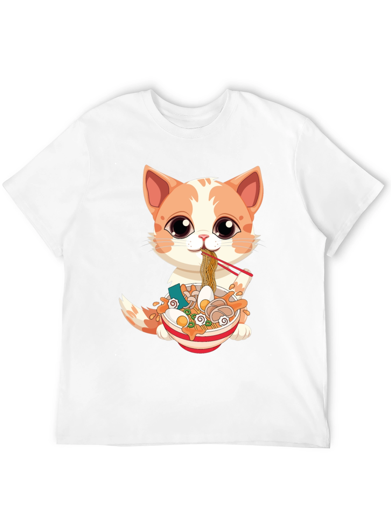 Cat Ramen T-Shirt - Cute Anime Style
