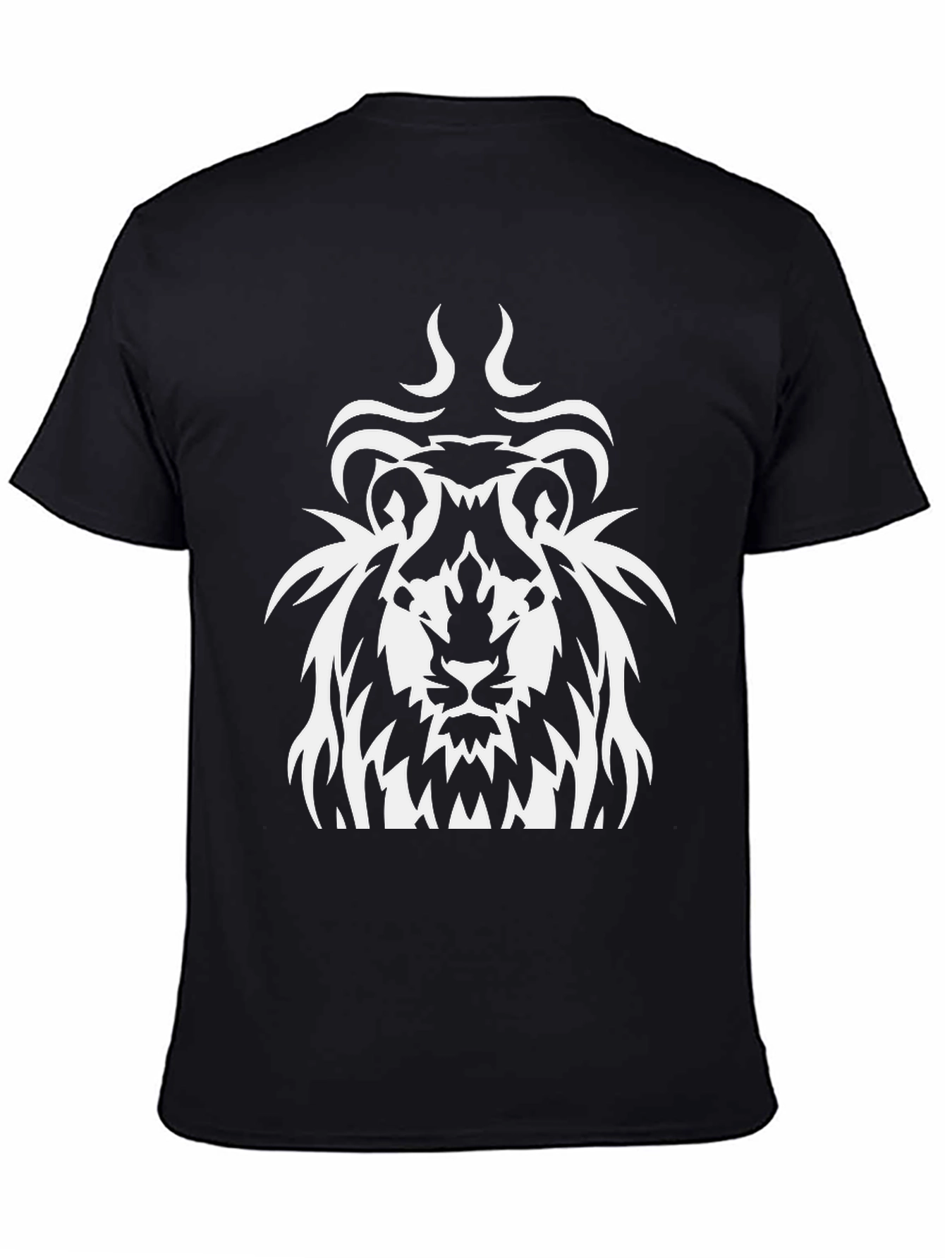 Lion Graphic Print Black T-Shirt