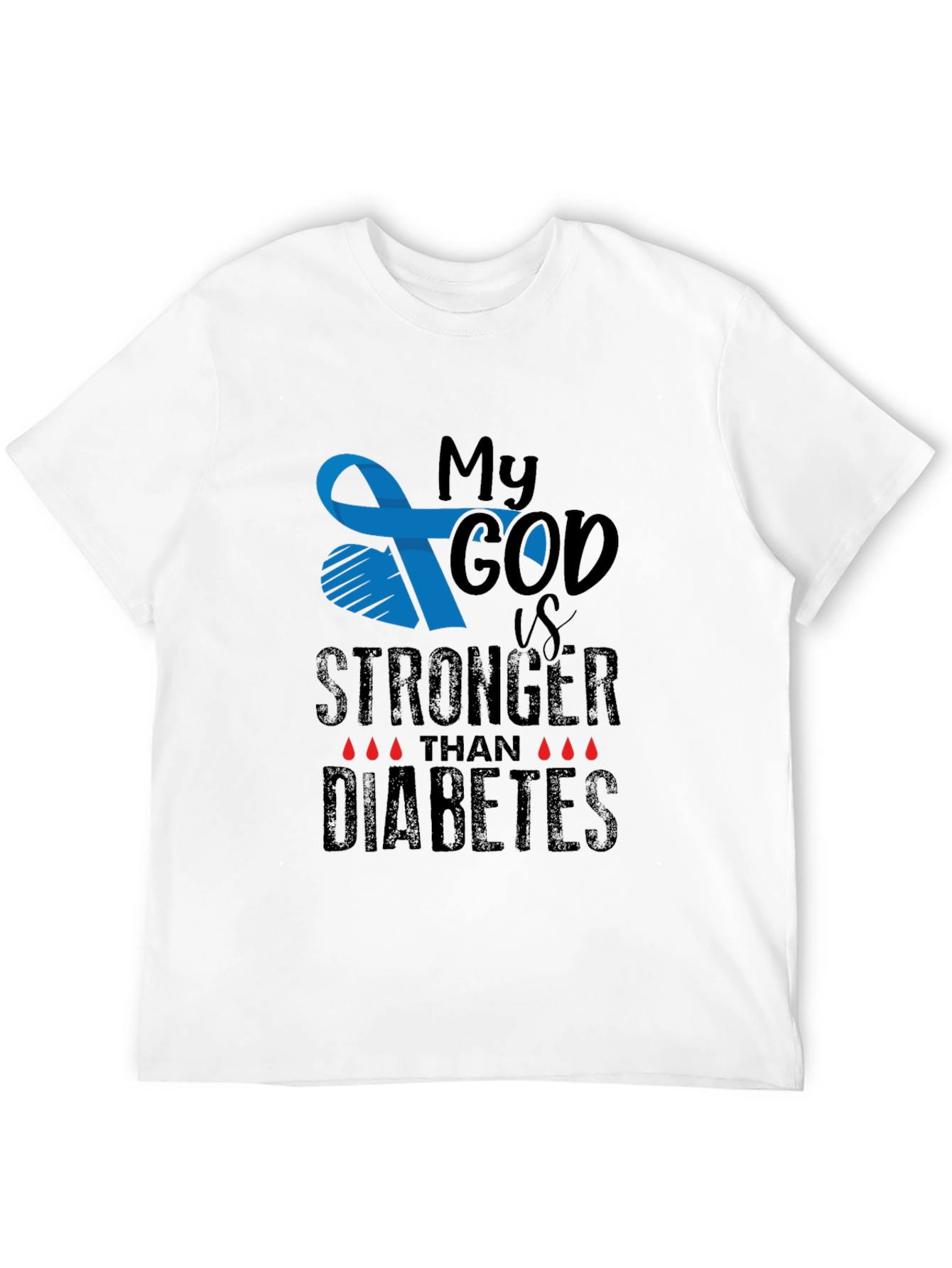 My God is Stronger Than Diabetes Awareness T-Shirt