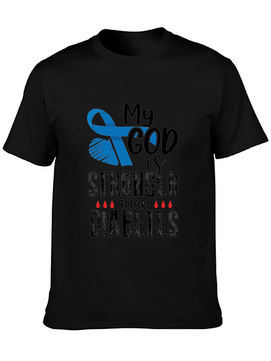 My God is Stronger Than Diabetes Awareness T-Shirt