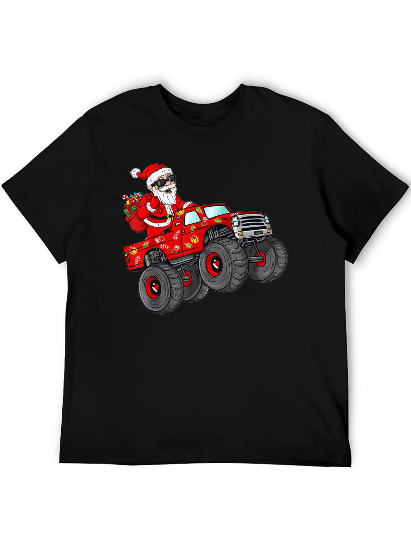 Santa Monster Truck Graphic T-Shirt