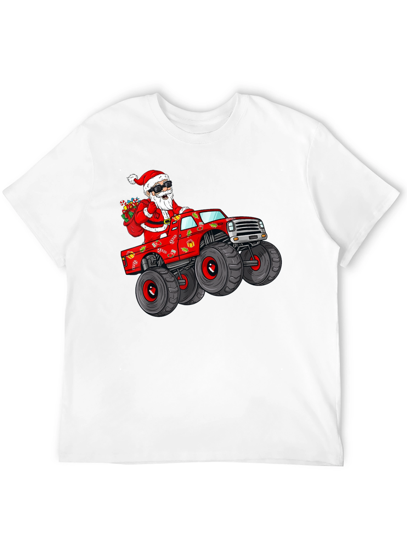 Santa Monster Truck Graphic T-Shirt