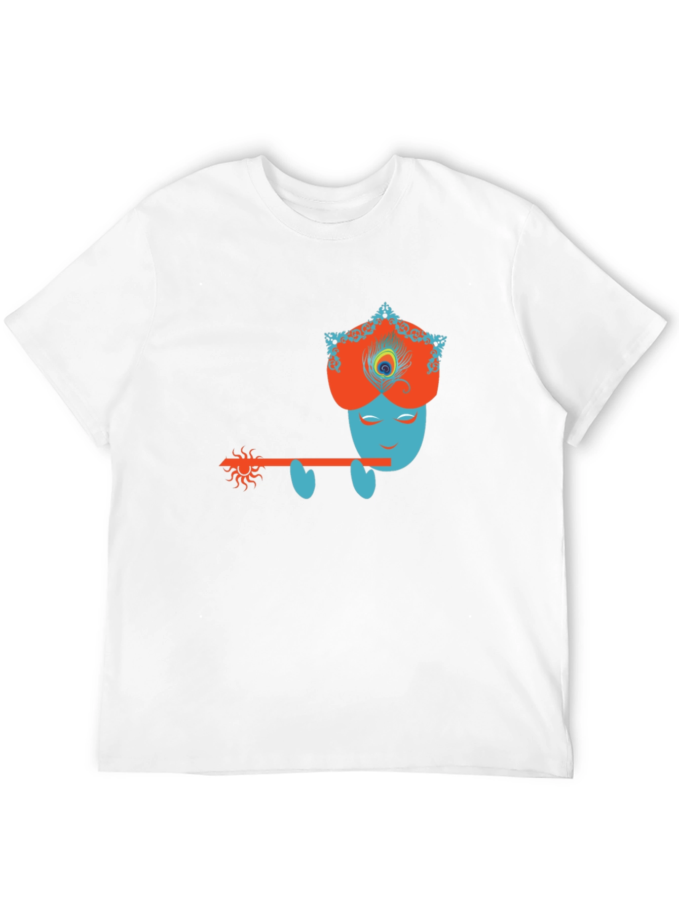 Krishna Flute Player Graphic Tee - Mens Black T-Shirt