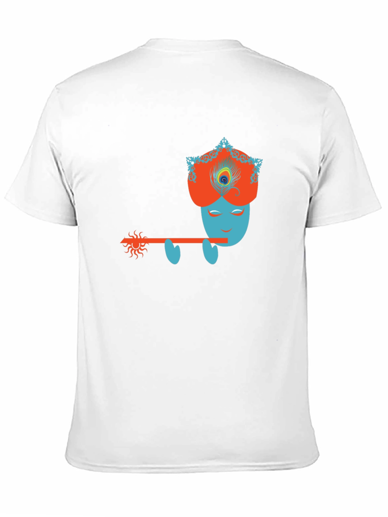 Krishna Flute Player Graphic Tee - Mens Black T-Shirt