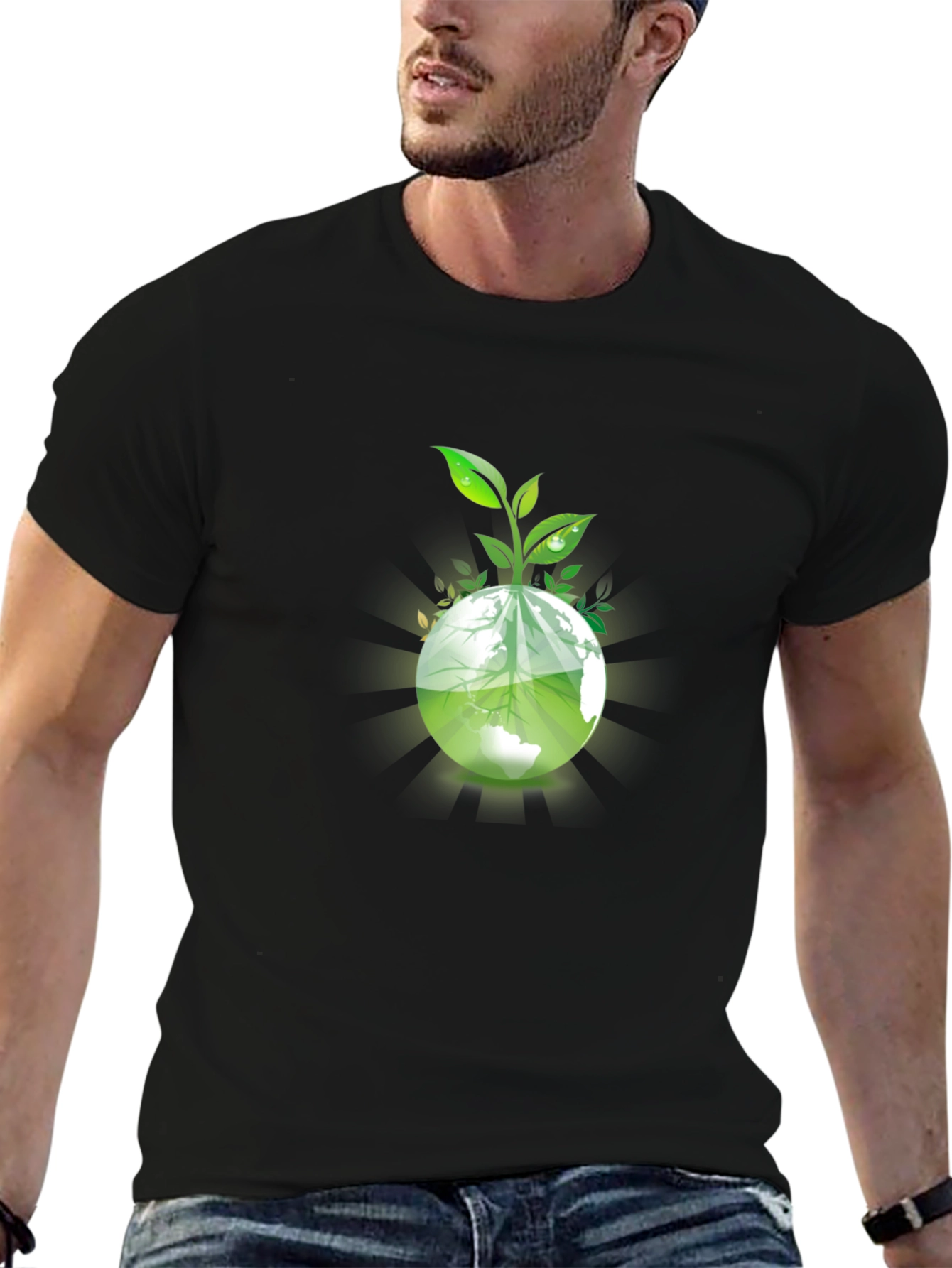 Eco-Friendly Planet Graphic T-Shirt