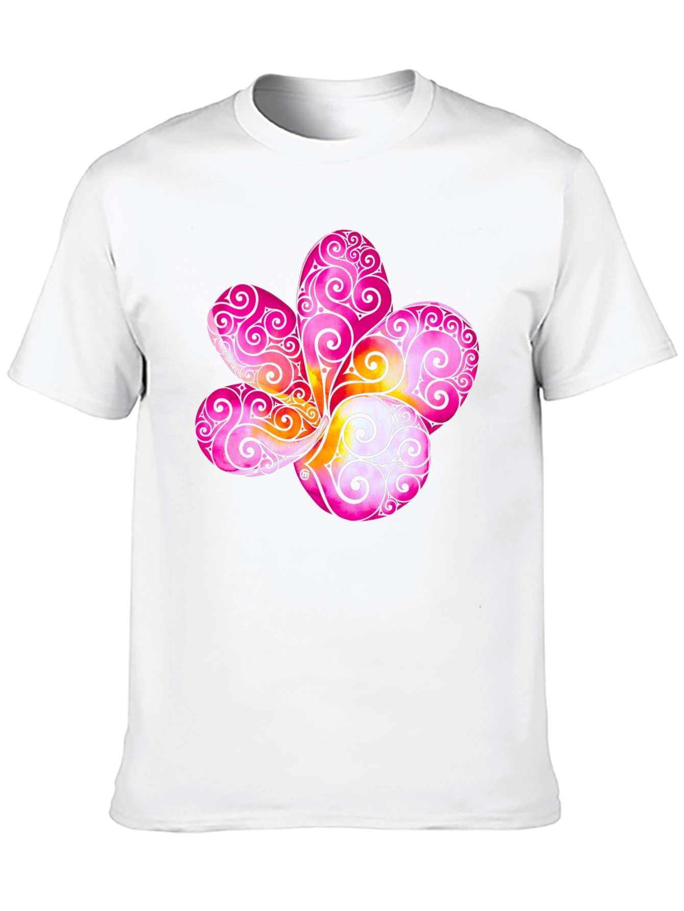 Floral Swirl Graphic Black T-Shirt