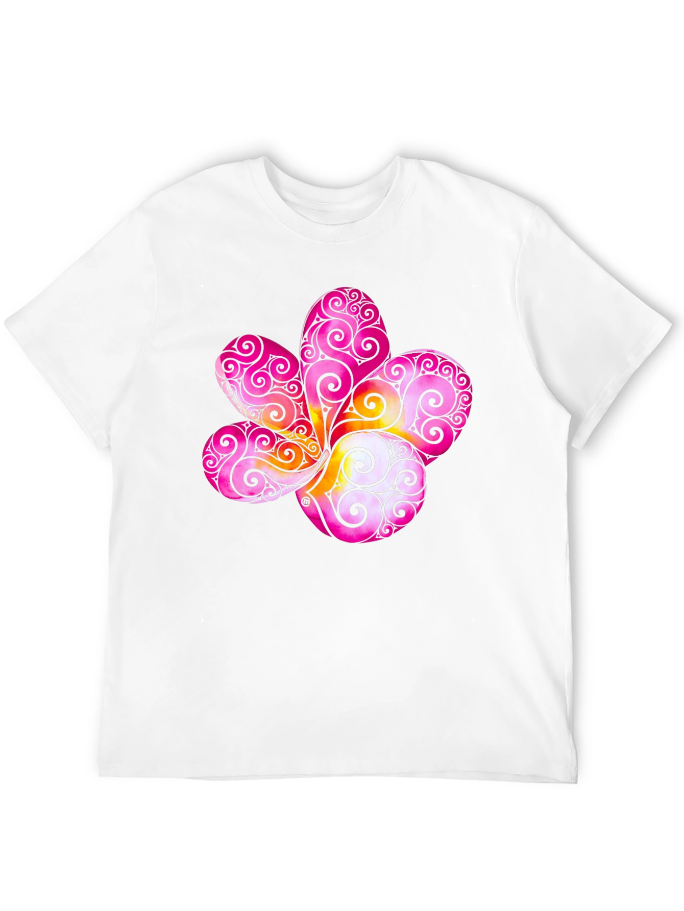 Floral Swirl Graphic Black T-Shirt