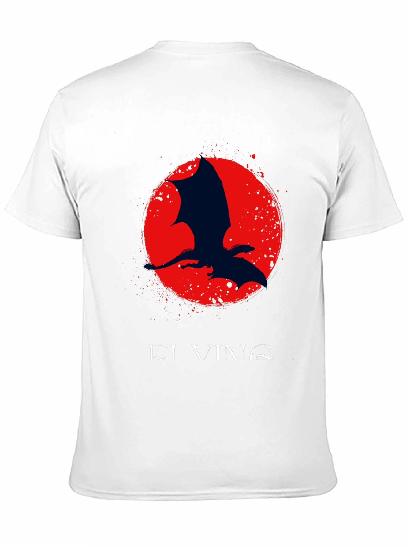 Dragon Silhouette Graphic Print Crew Neck Tee