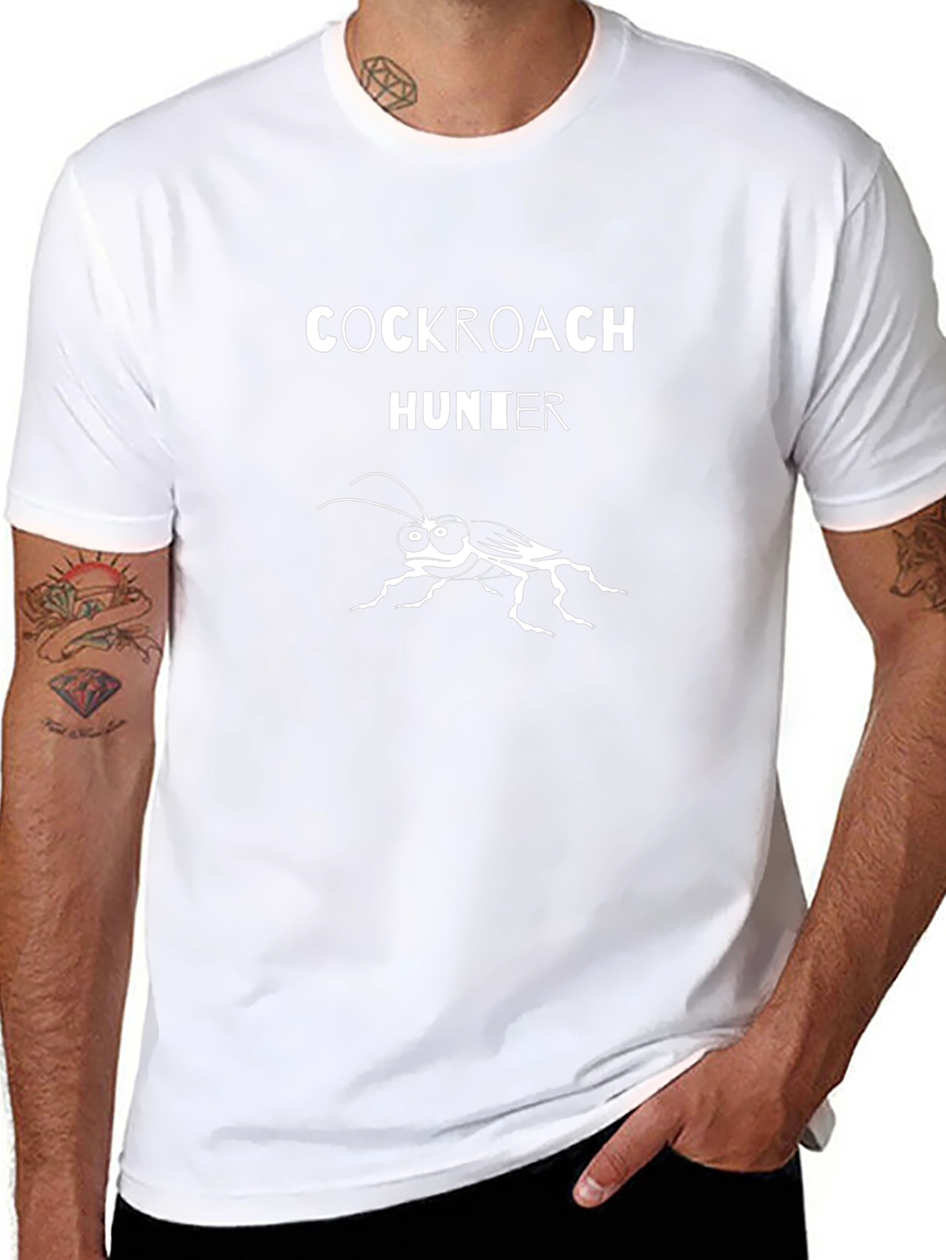 Cockroach Hunter Graphic Tee - Bold Statement T-Shirt
