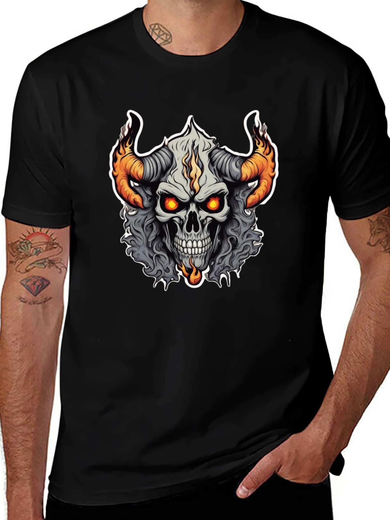 Skull Demon Graphic Tee - Black
