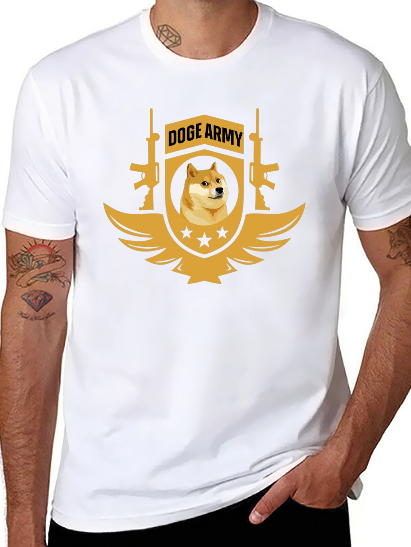 Doge Army Black T-Shirt - Meme Apparel