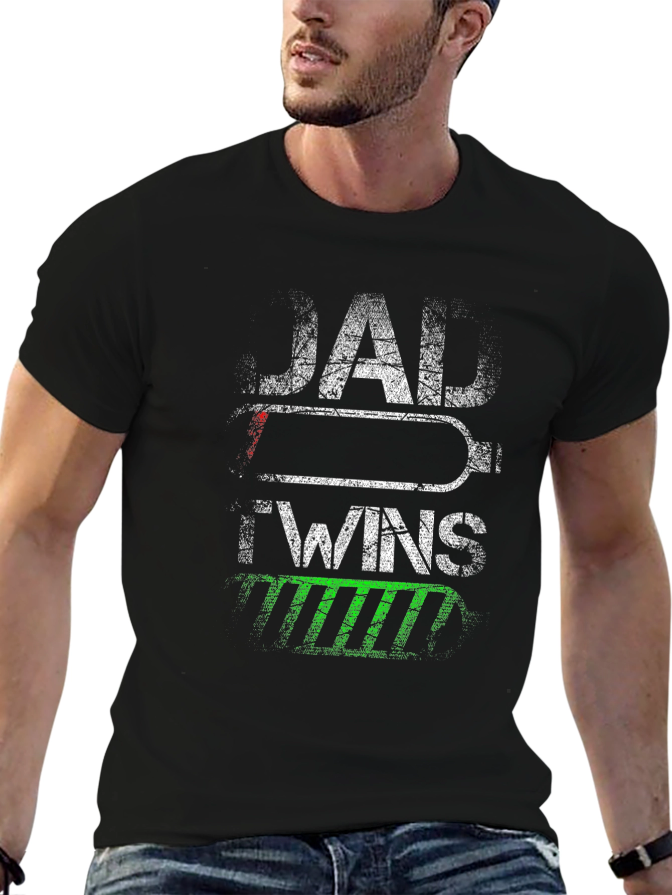Dad of Twins T-Shirt - Battery Design