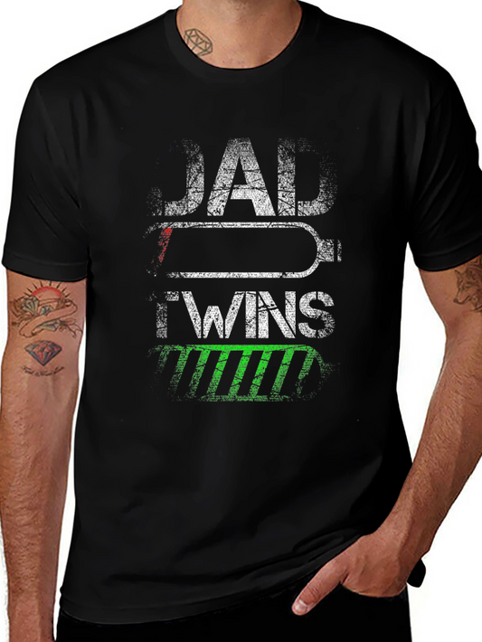 Dad of Twins T-Shirt - Battery Design
