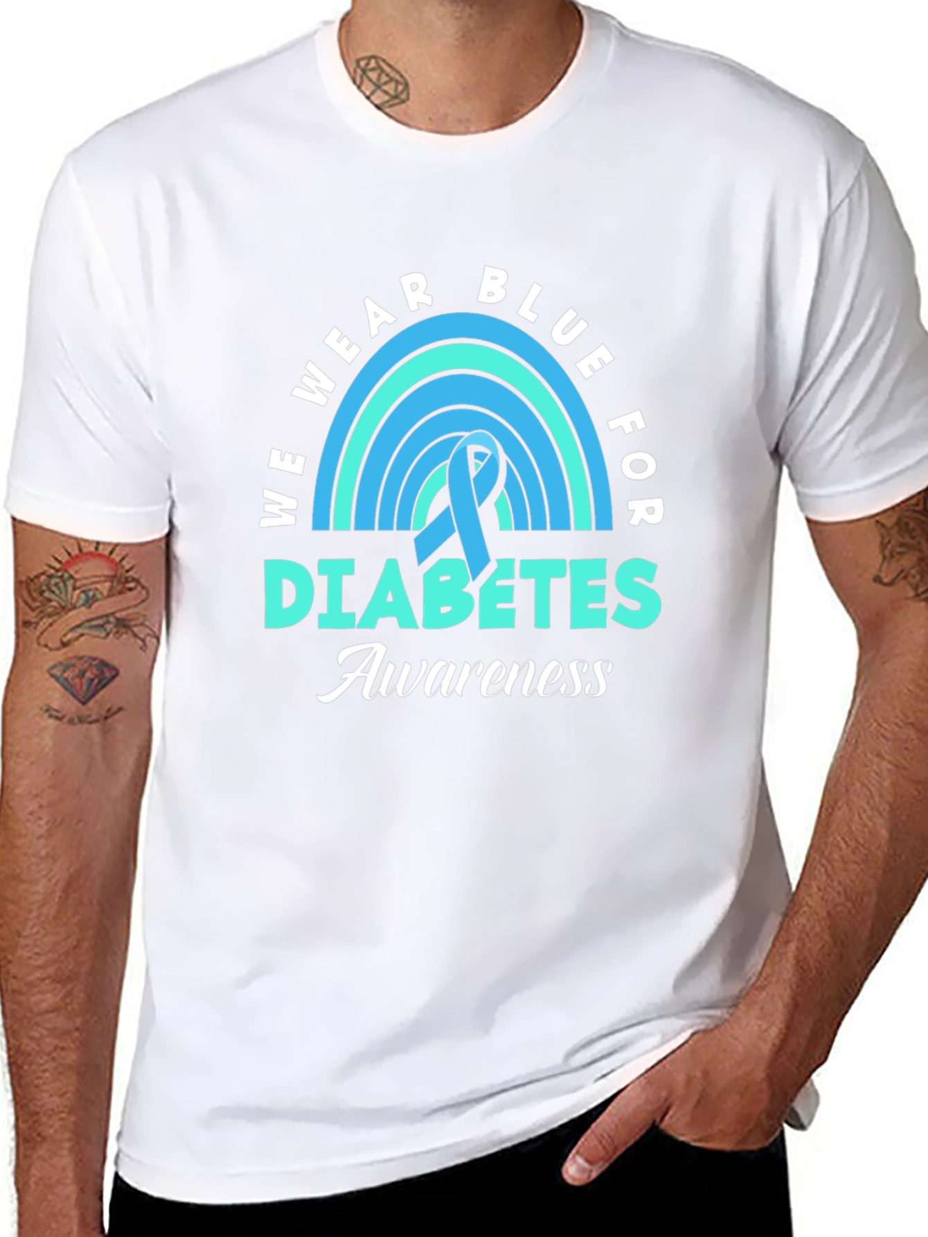 Blue Diabetes Awareness Ribbon T-Shirt