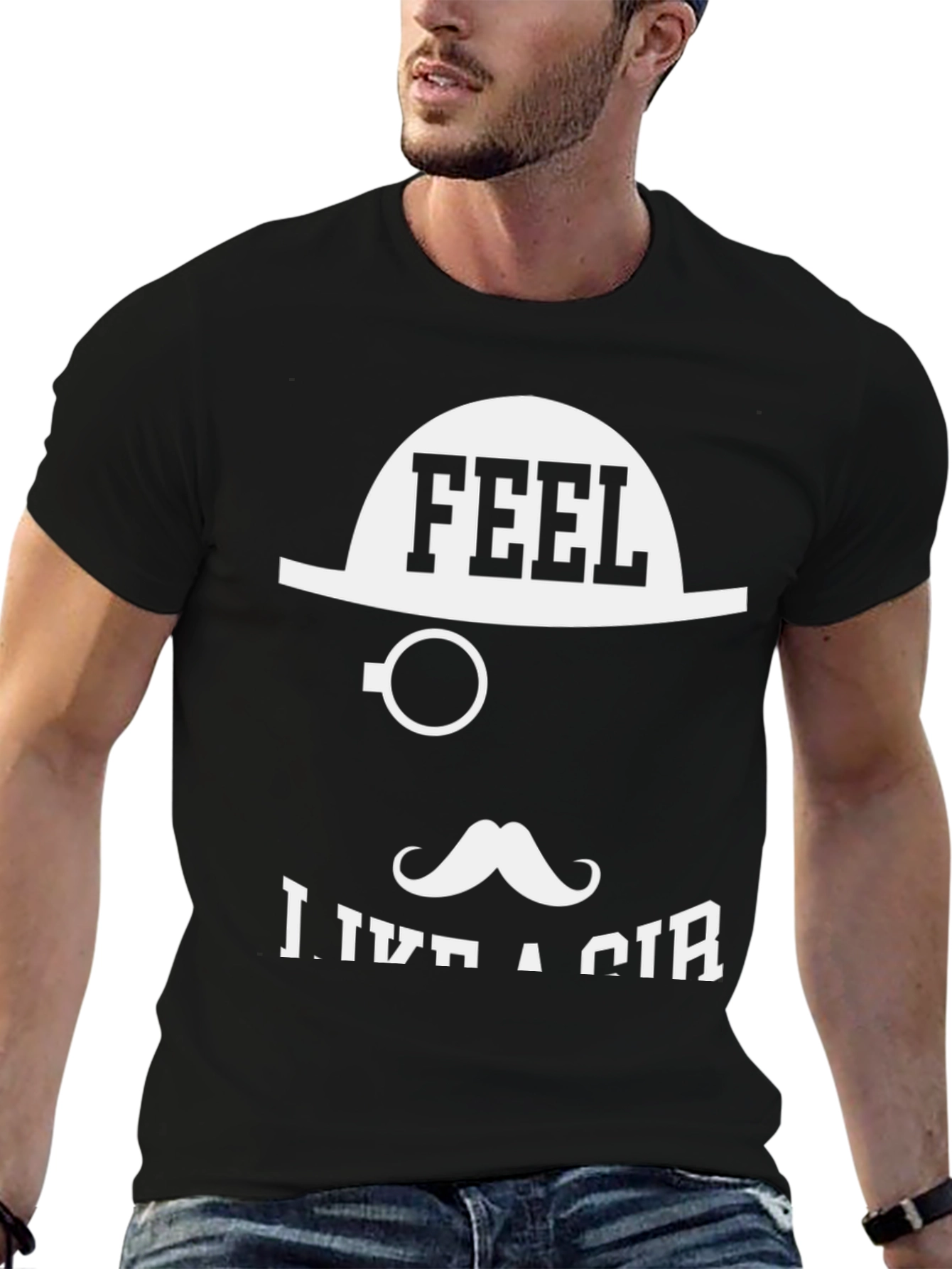Feel Like a Sir Graphic T-Shirt - Black