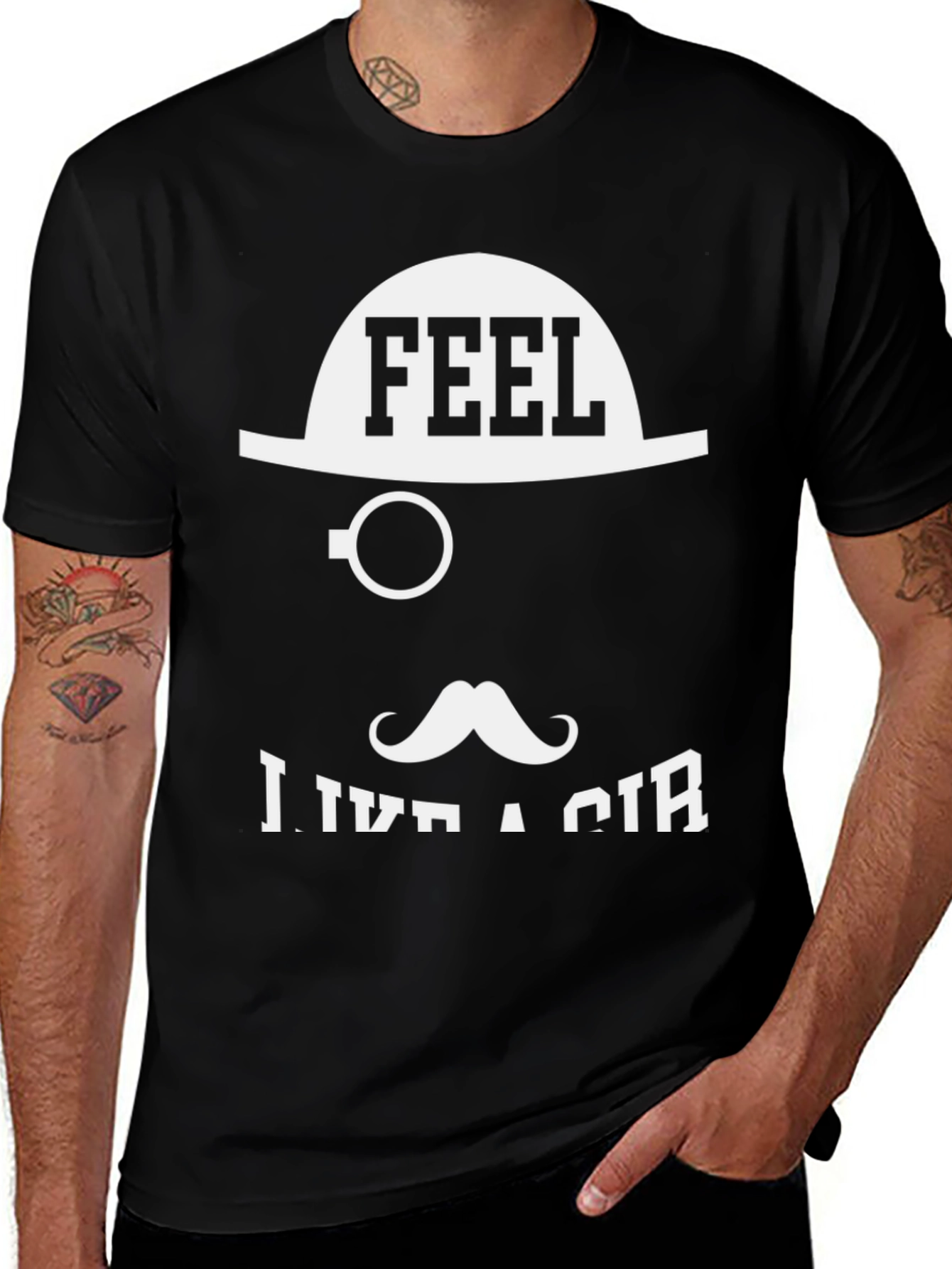 Feel Like a Sir Graphic T-Shirt - Black