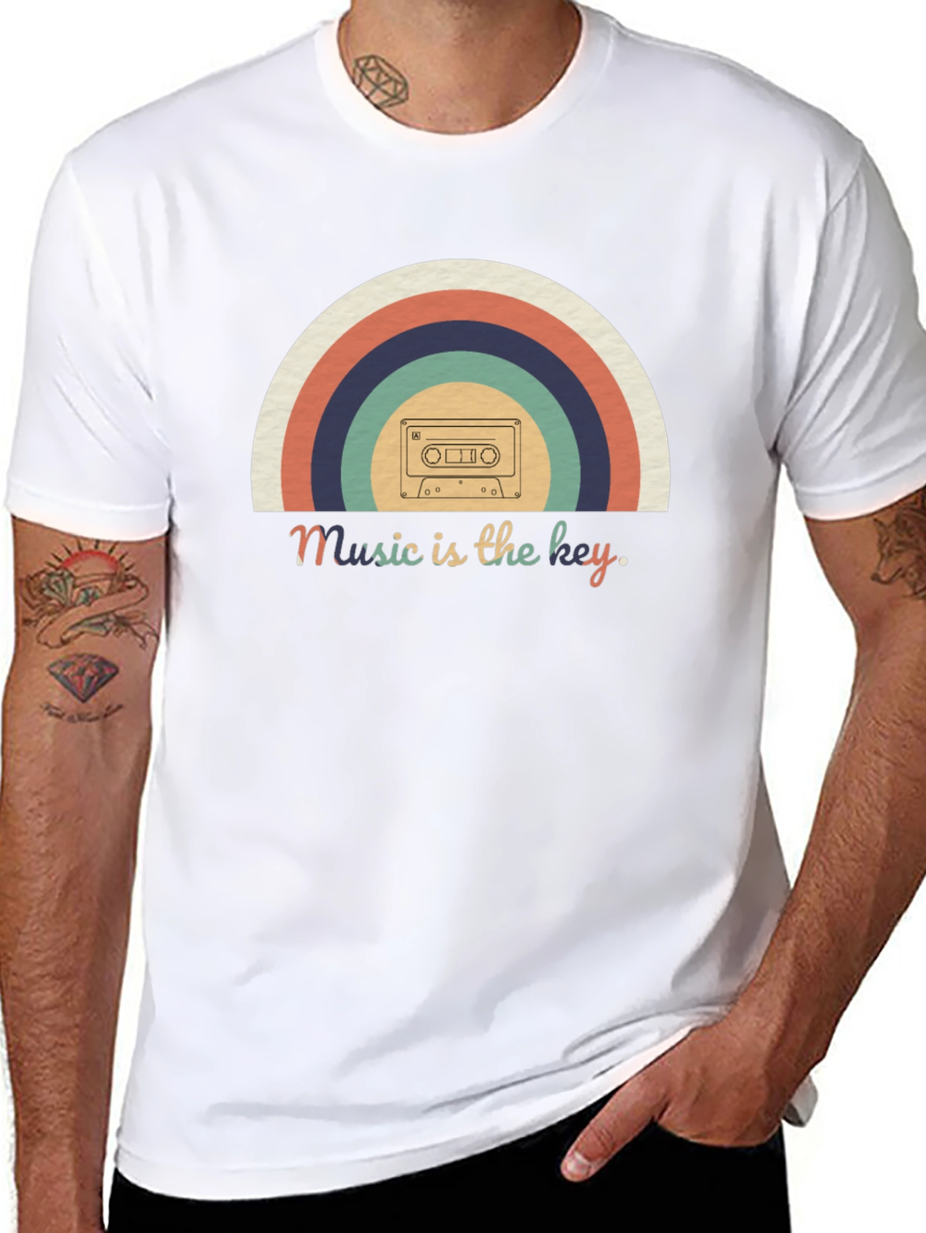 Retro Cassette Rainbow Music T-Shirt