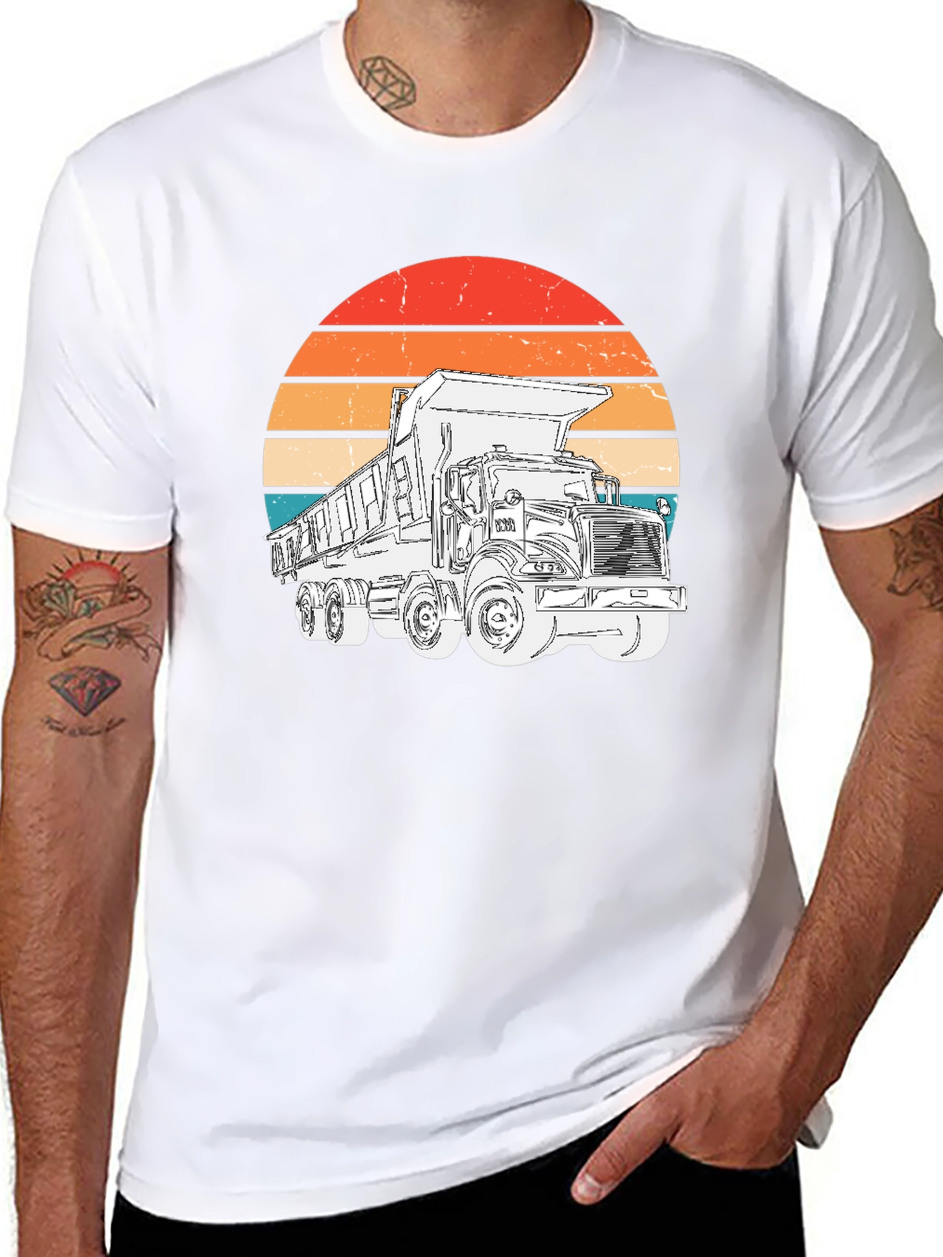 Retro Dump Truck Graphic T-Shirt