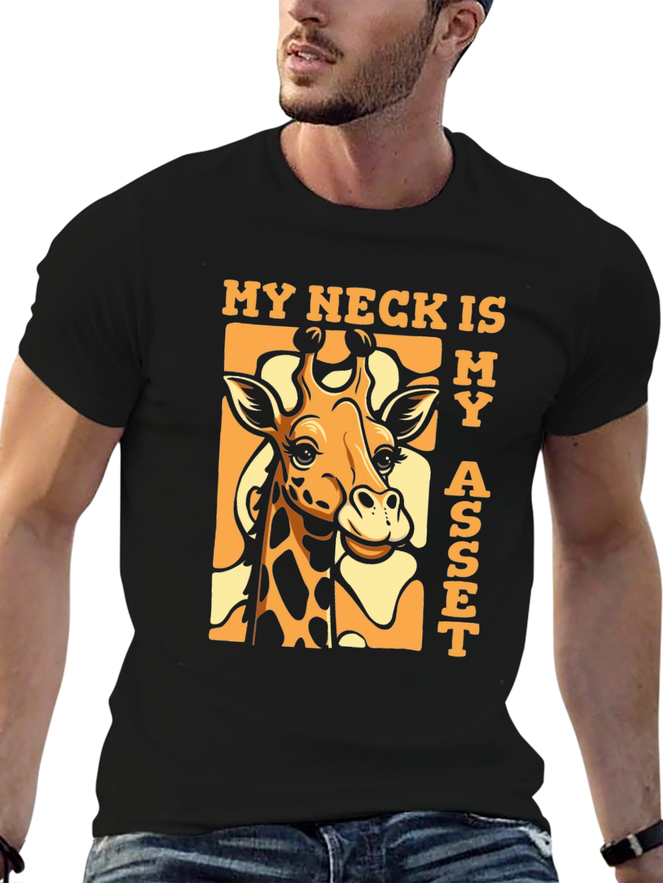 Funny Giraffe My Neck Is My Asset T-Shirt