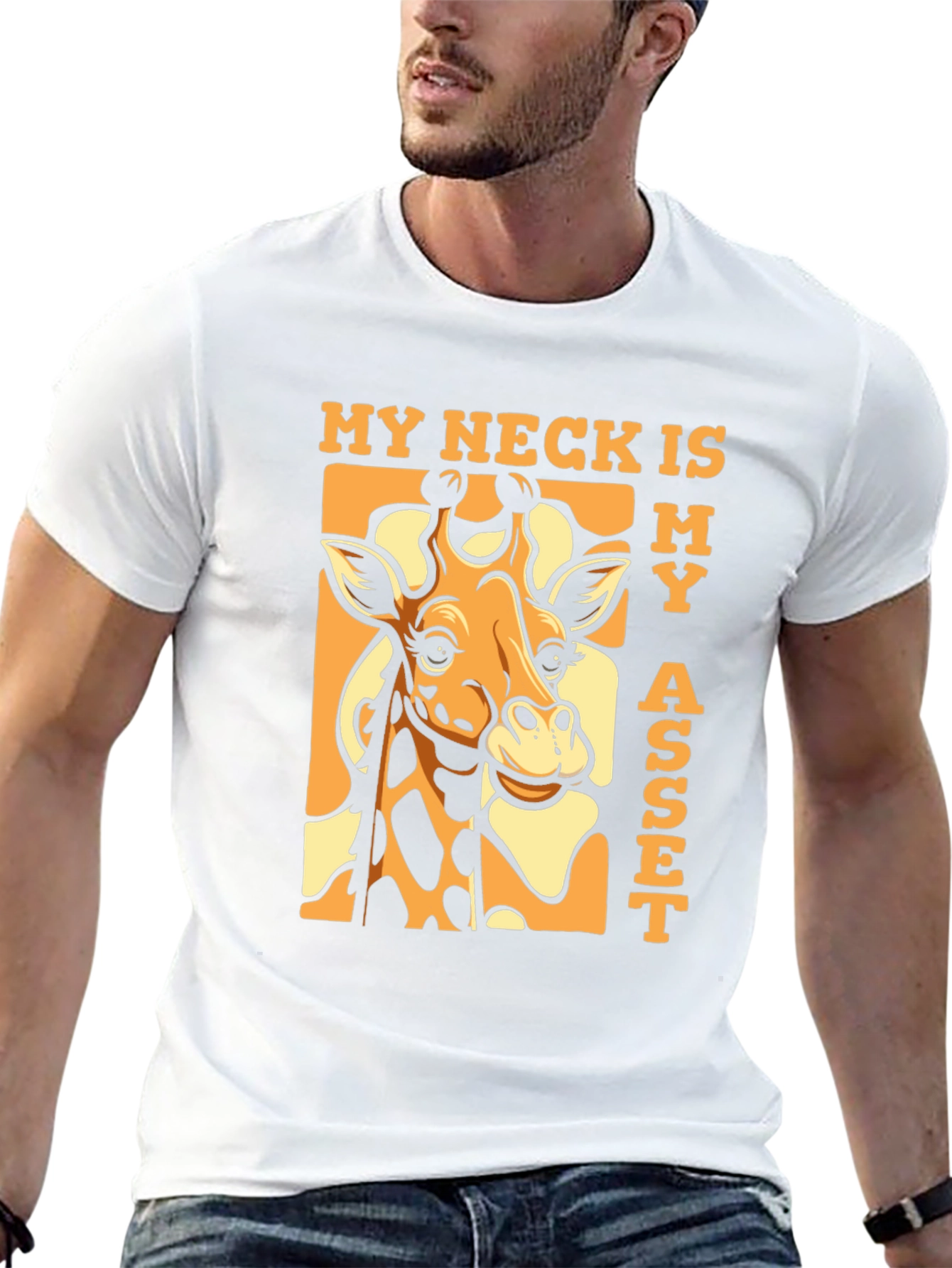 Funny Giraffe My Neck Is My Asset T-Shirt
