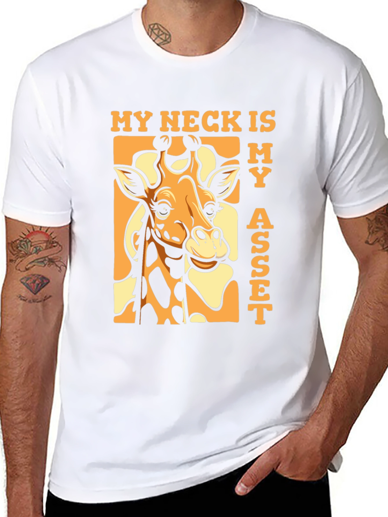 Funny Giraffe My Neck Is My Asset T-Shirt