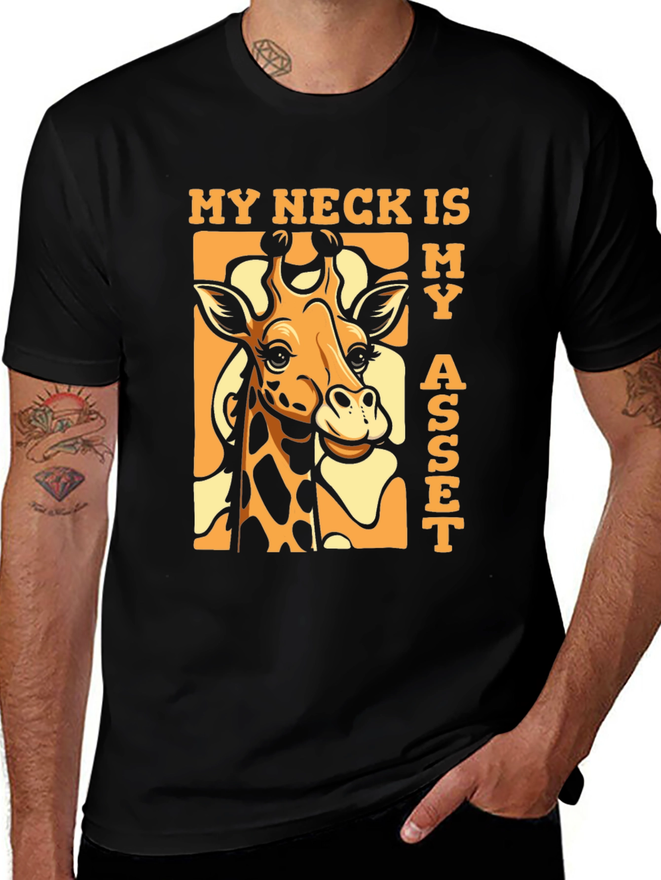 Funny Giraffe My Neck Is My Asset T-Shirt