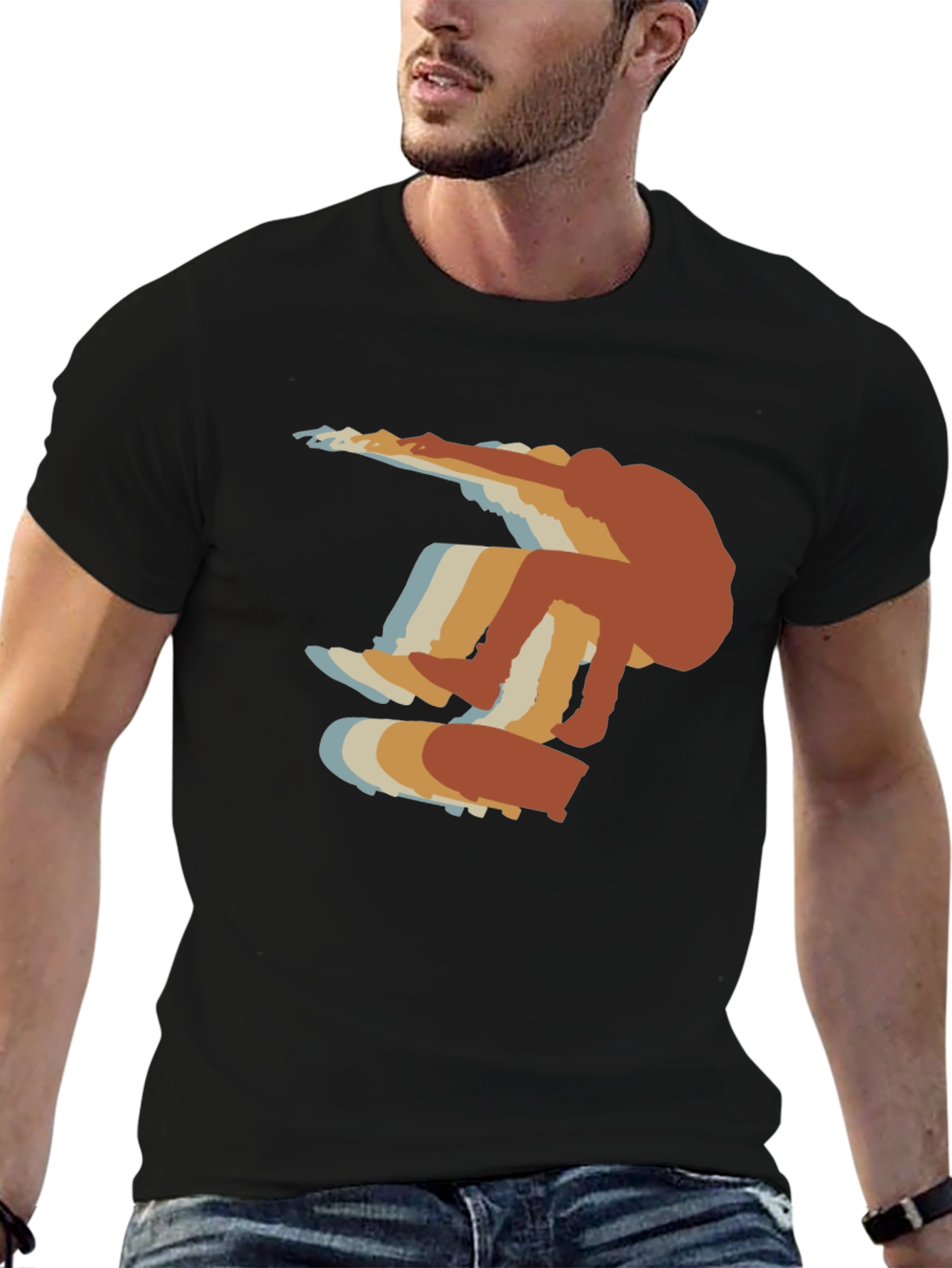 Retro Skateboarder Graphic T-Shirt - Casual Style