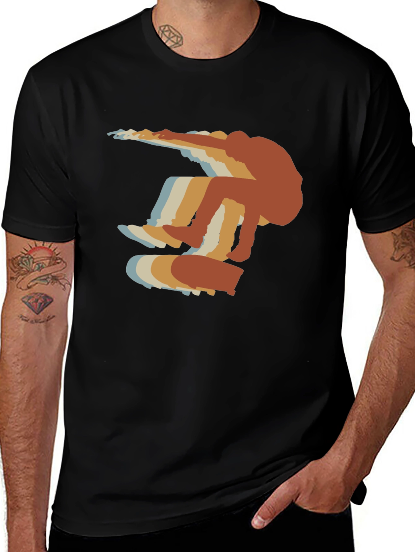 Retro Skateboarder Graphic T-Shirt - Casual Style