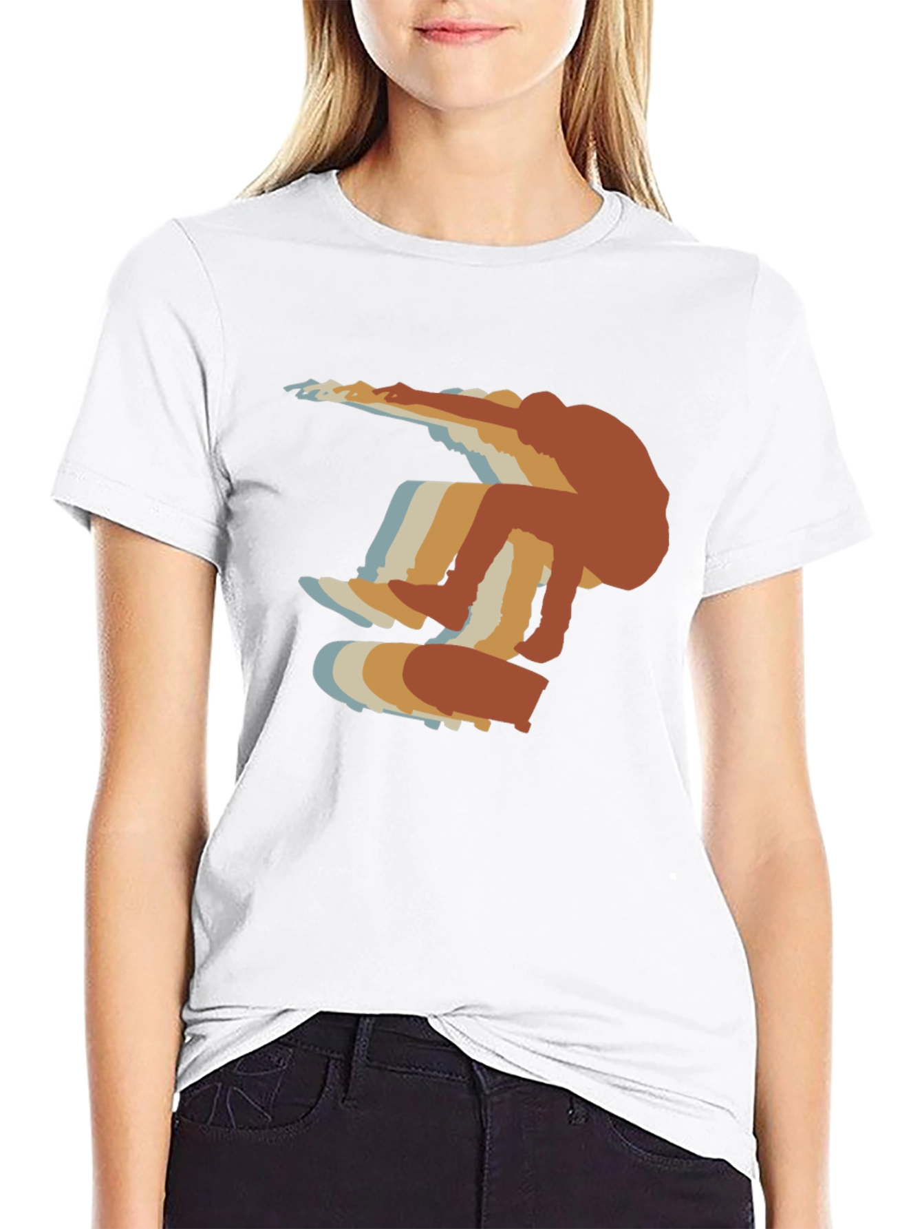 Retro Skateboarder Graphic T-Shirt - Casual Style
