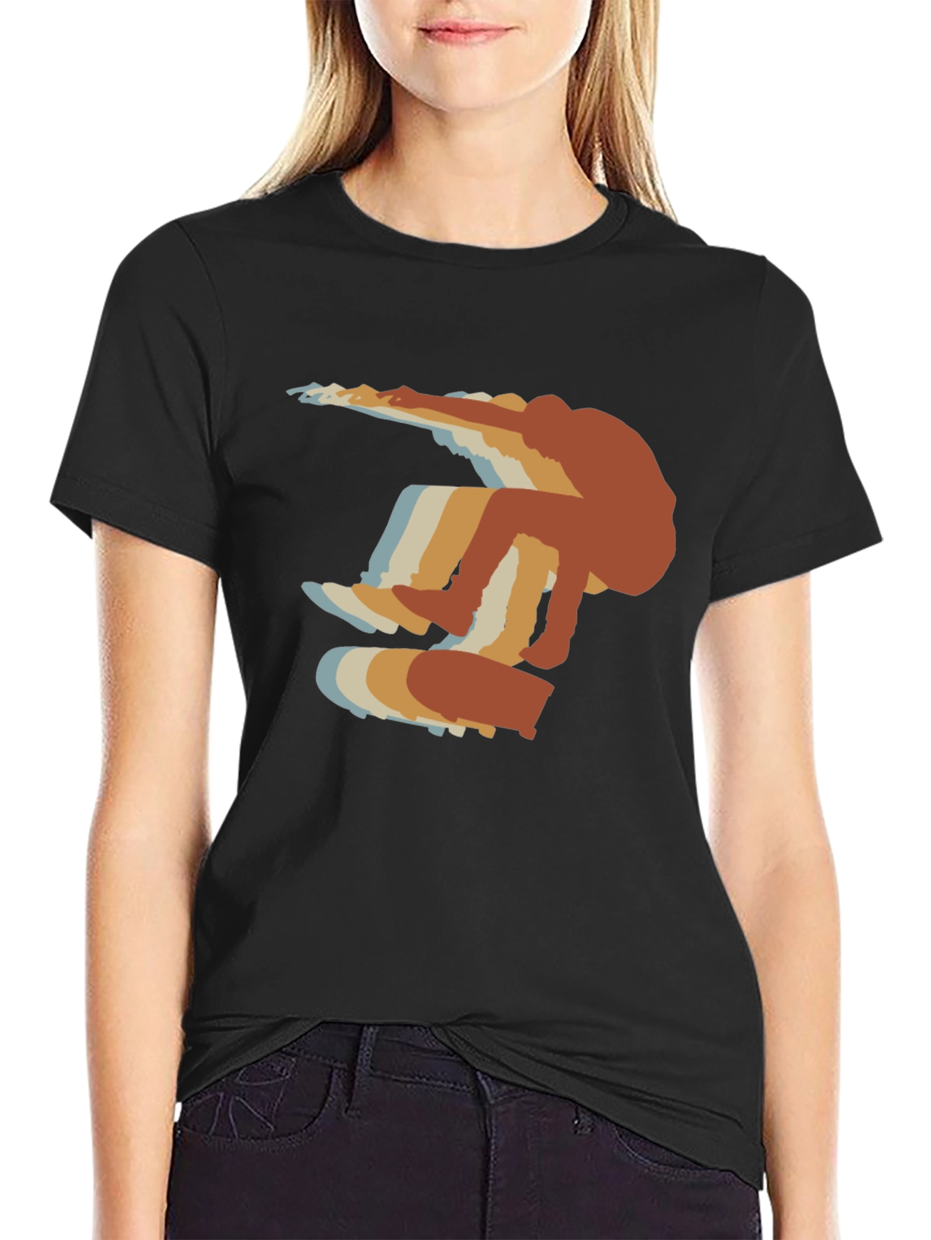 Retro Skateboarder Graphic T-Shirt - Casual Style