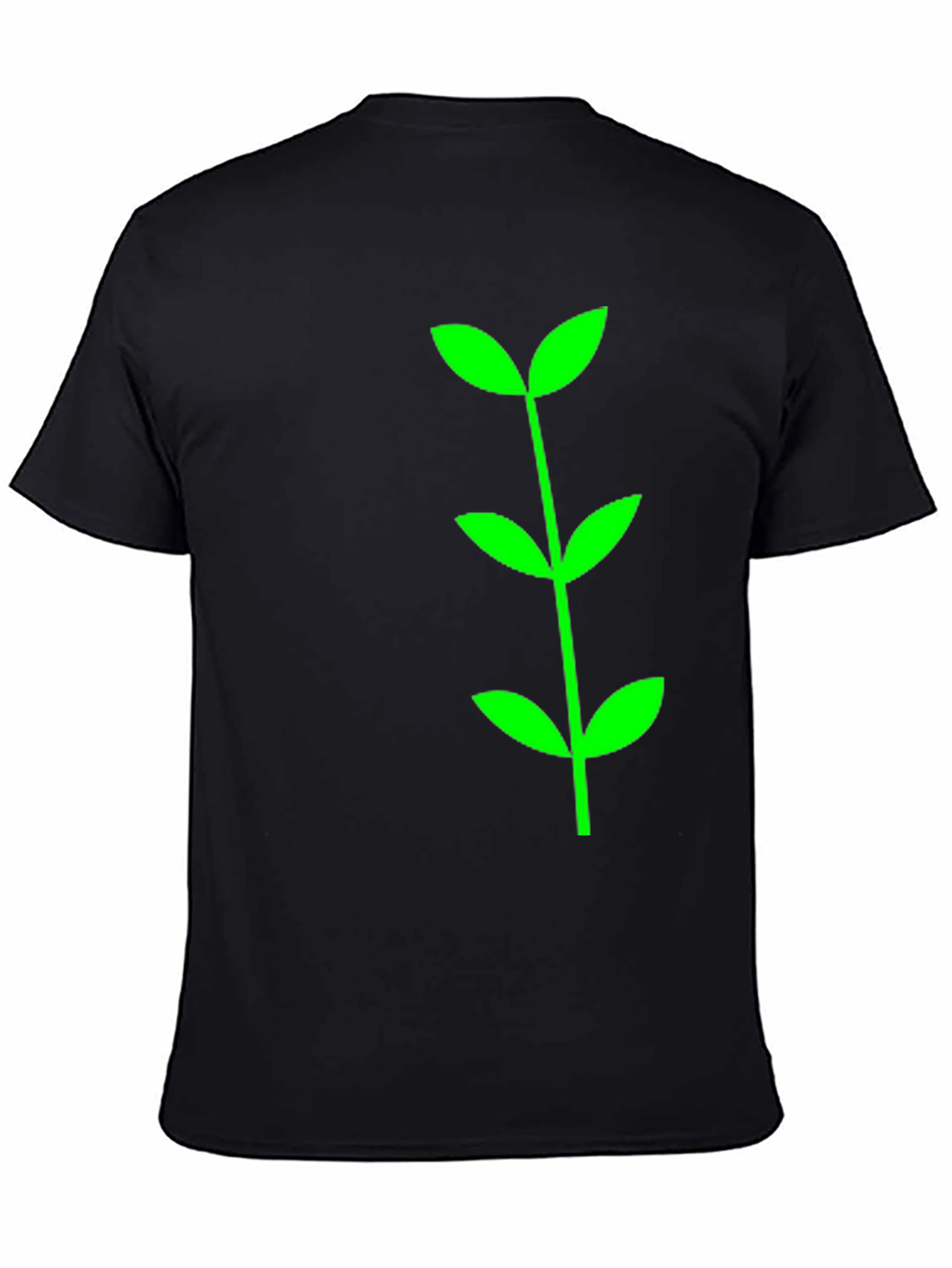 Green Sprout Graphic Tee - Black Cotton Comfort