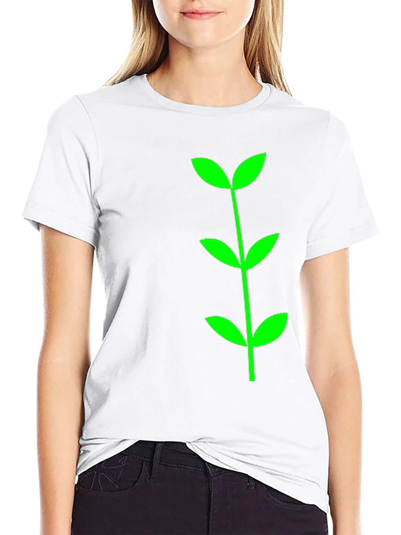 Green Sprout Graphic Tee - Black Cotton Comfort