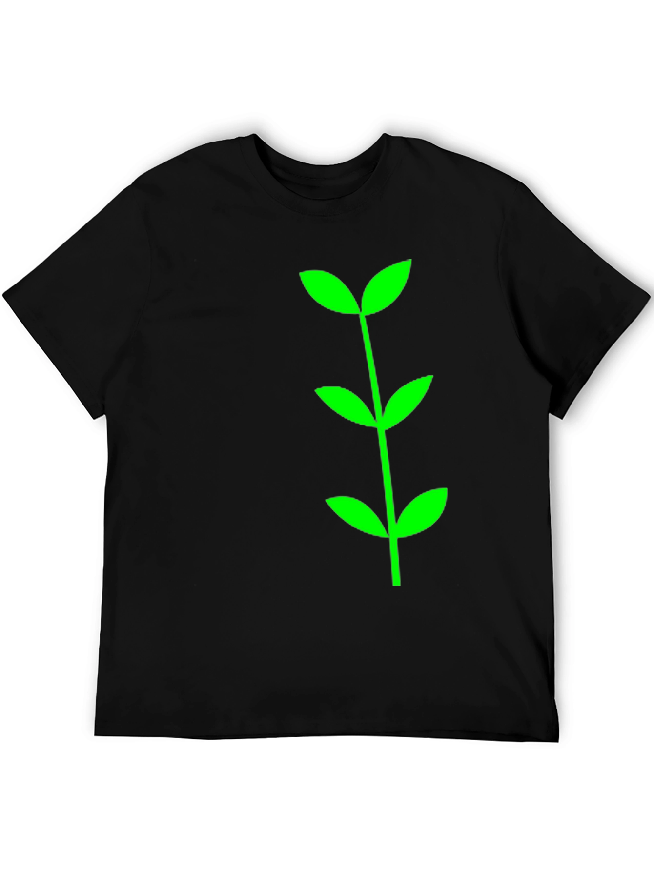Green Sprout Graphic Tee - Black Cotton Comfort