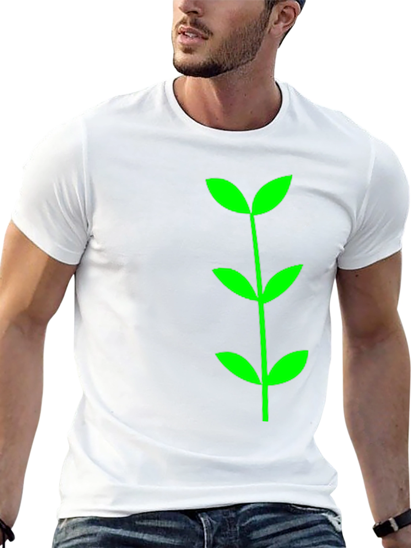 Green Sprout Graphic Tee - Black Cotton Comfort
