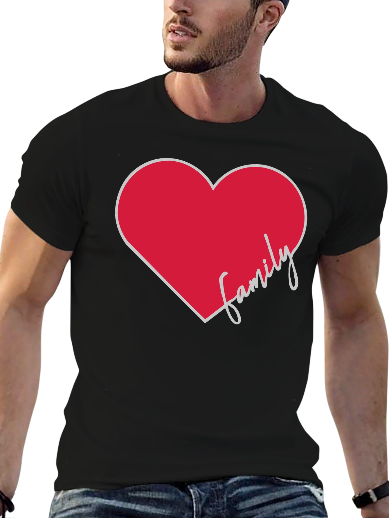 Family Heart Graphic Tee - Stylish Comfort
