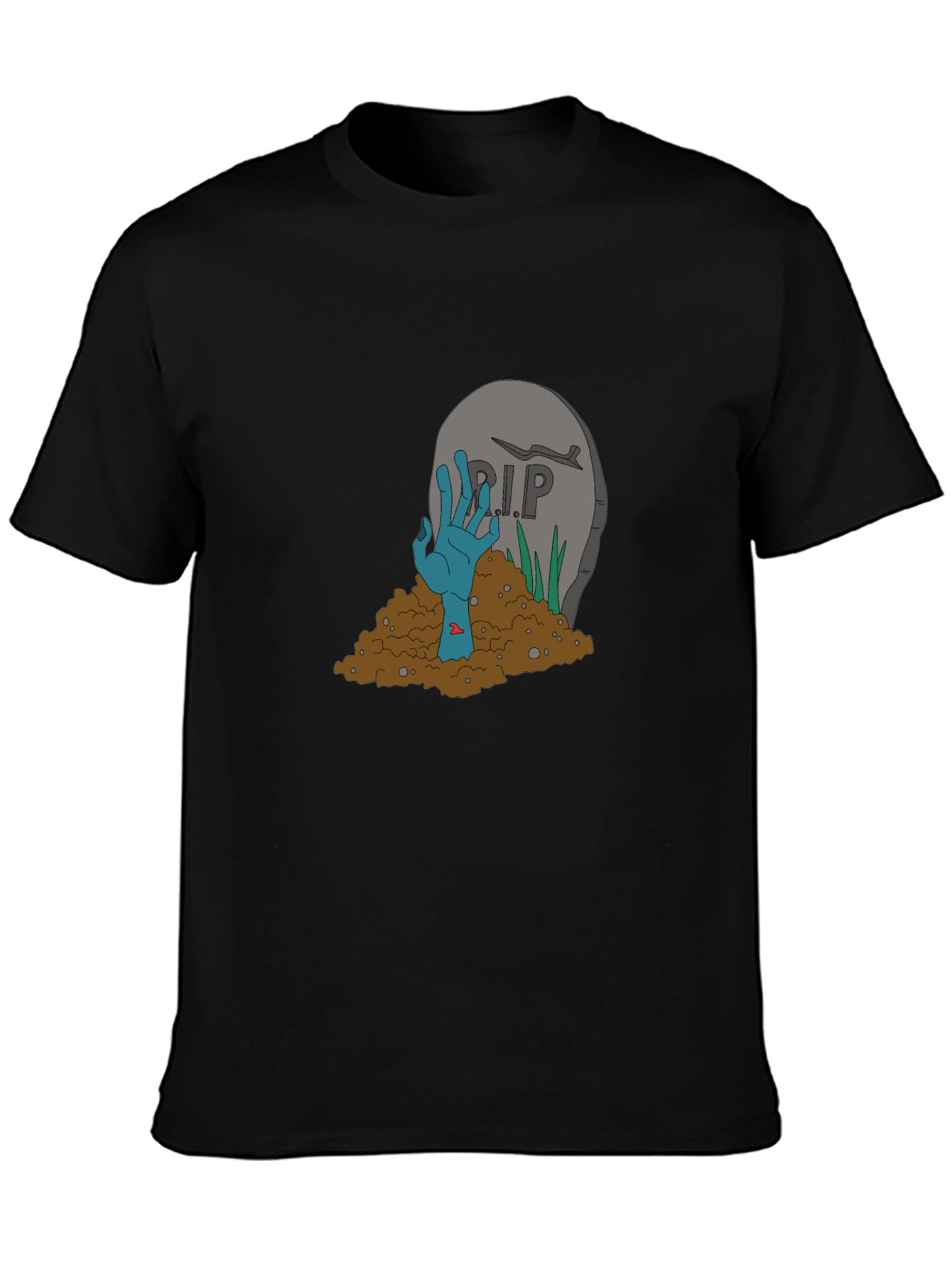 Zombie Hand RIP T-Shirt - Novelty Halloween Tee