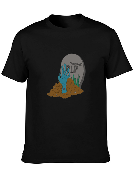 Zombie Hand RIP T-Shirt - Novelty Halloween Tee